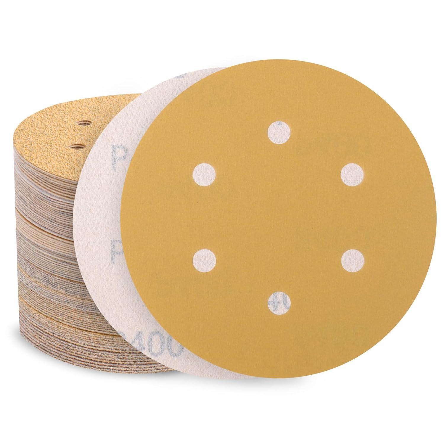 Schleifpapier 150mm Klett 100 Stück Körnung 400 6 Loch Für Exzenterschleifer