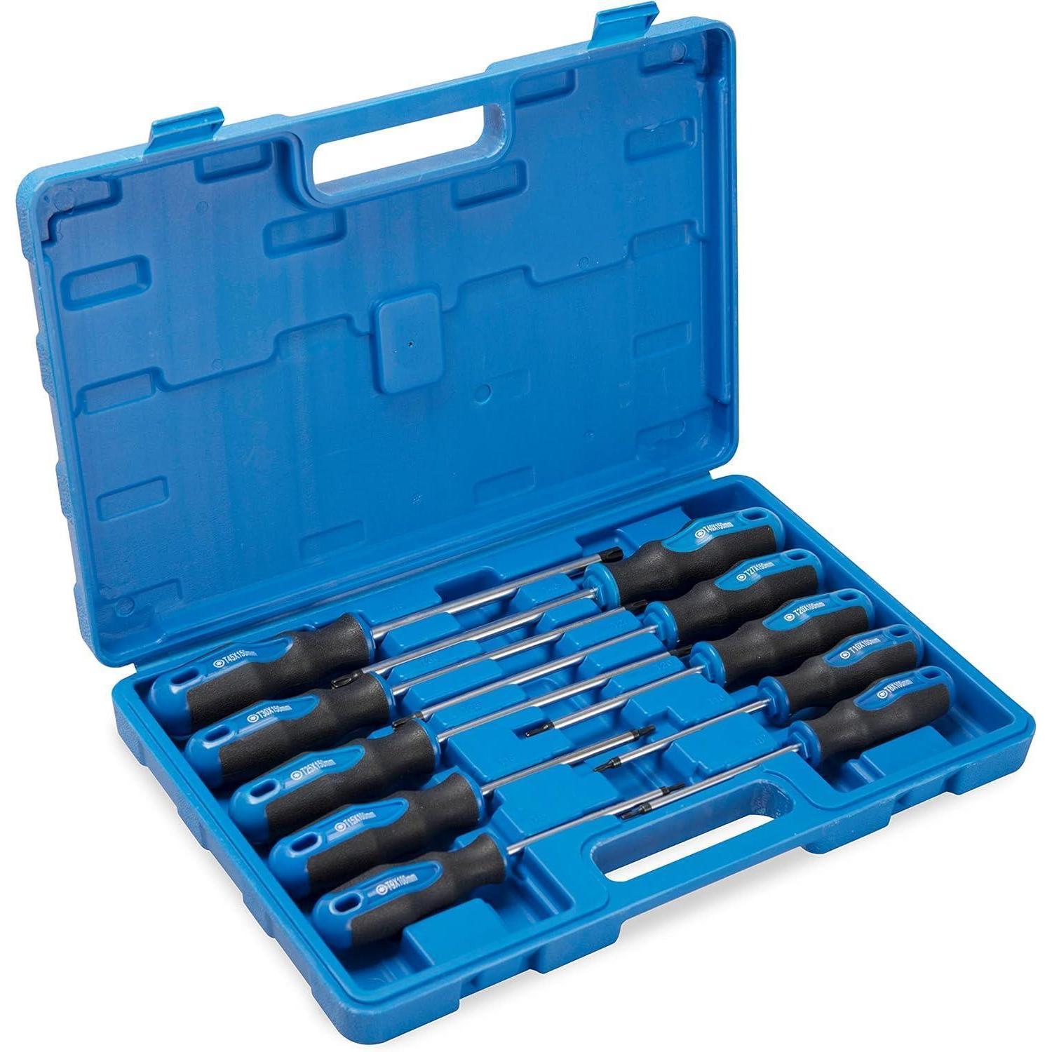 10tlg Torx Schraubendreher Set Magnetisch Mit Mittelloch, Chrom-vanadium-stahl