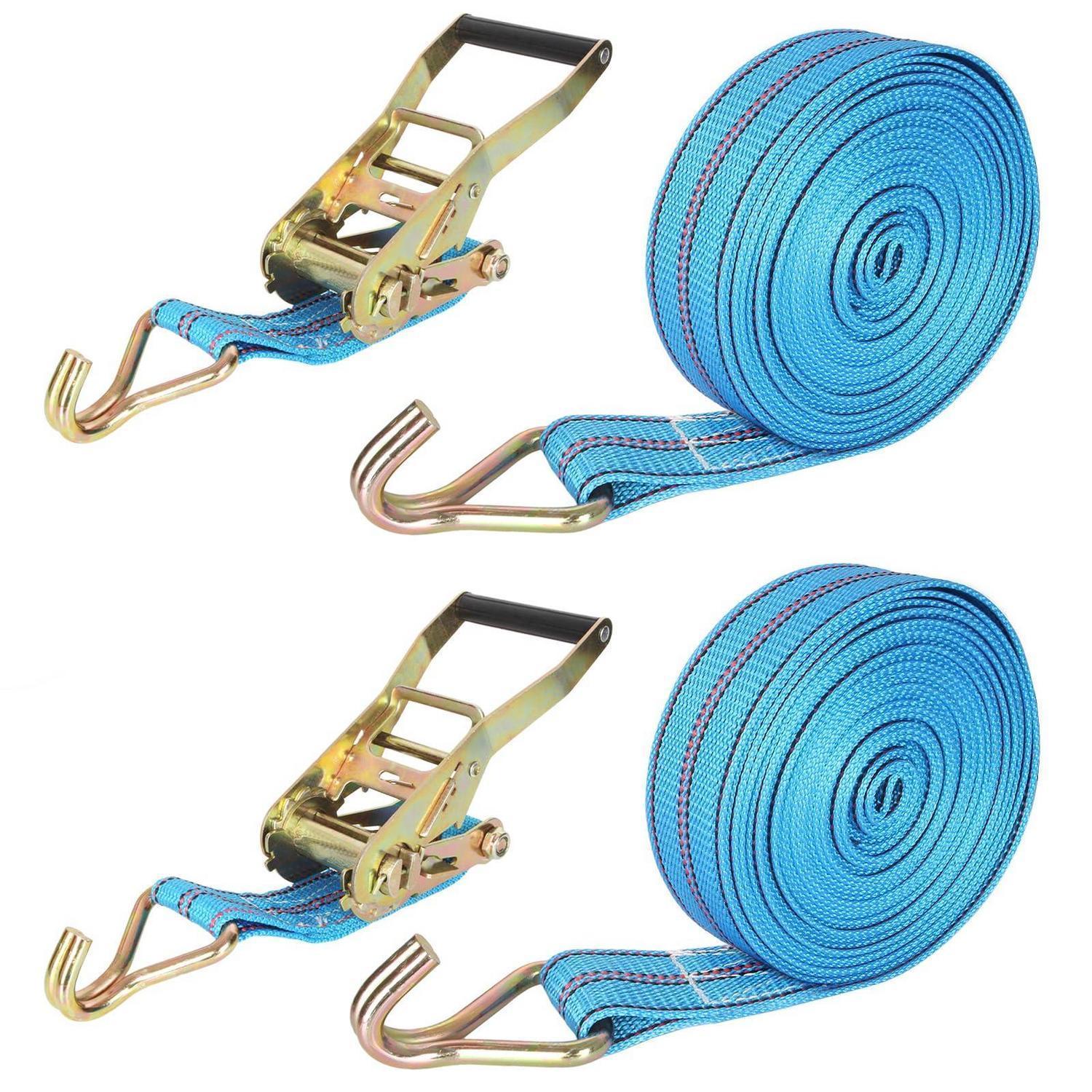 2x Spanngurte Mit Ratsche 50mm X 10m, 3000kg, Stahlhaken, Blau