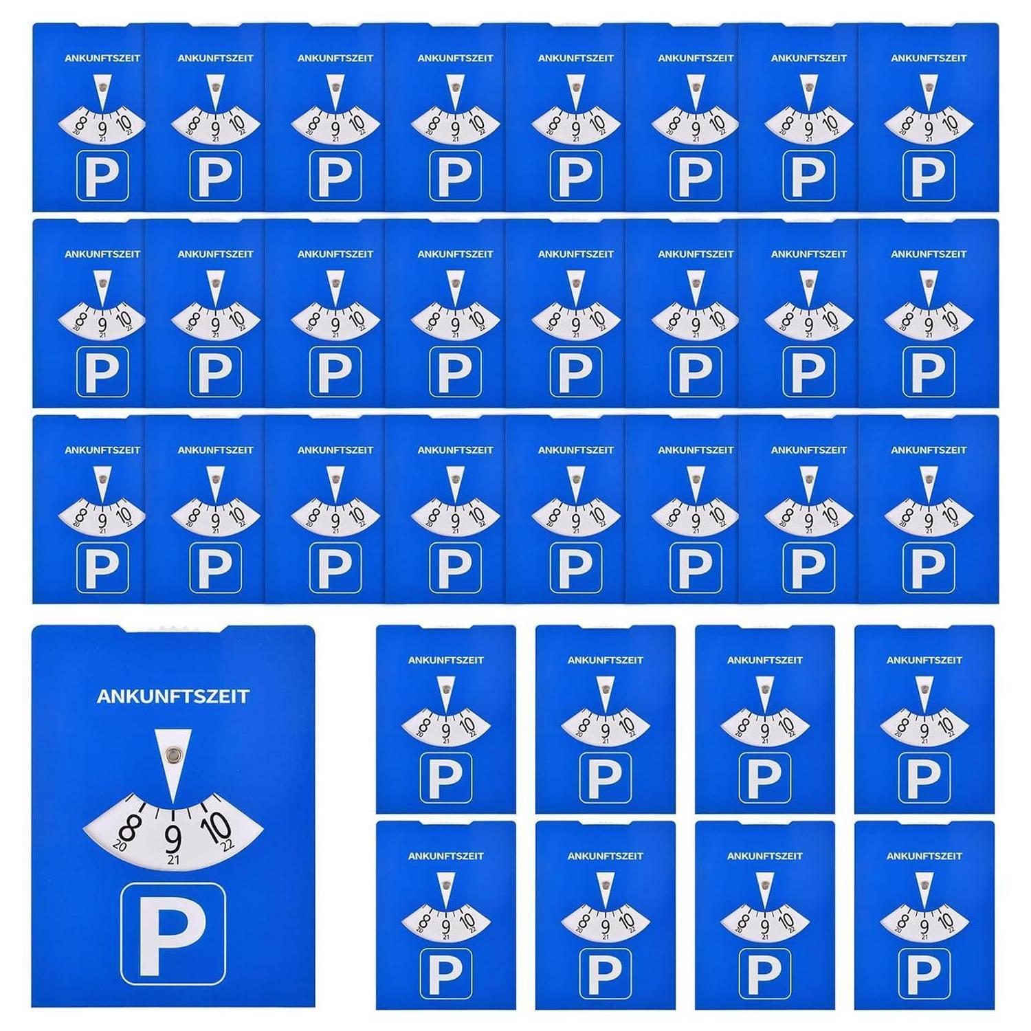 30x Parkscheibe 11x15cm Pappe Blau Für Pkw Lkw Wohnmobil