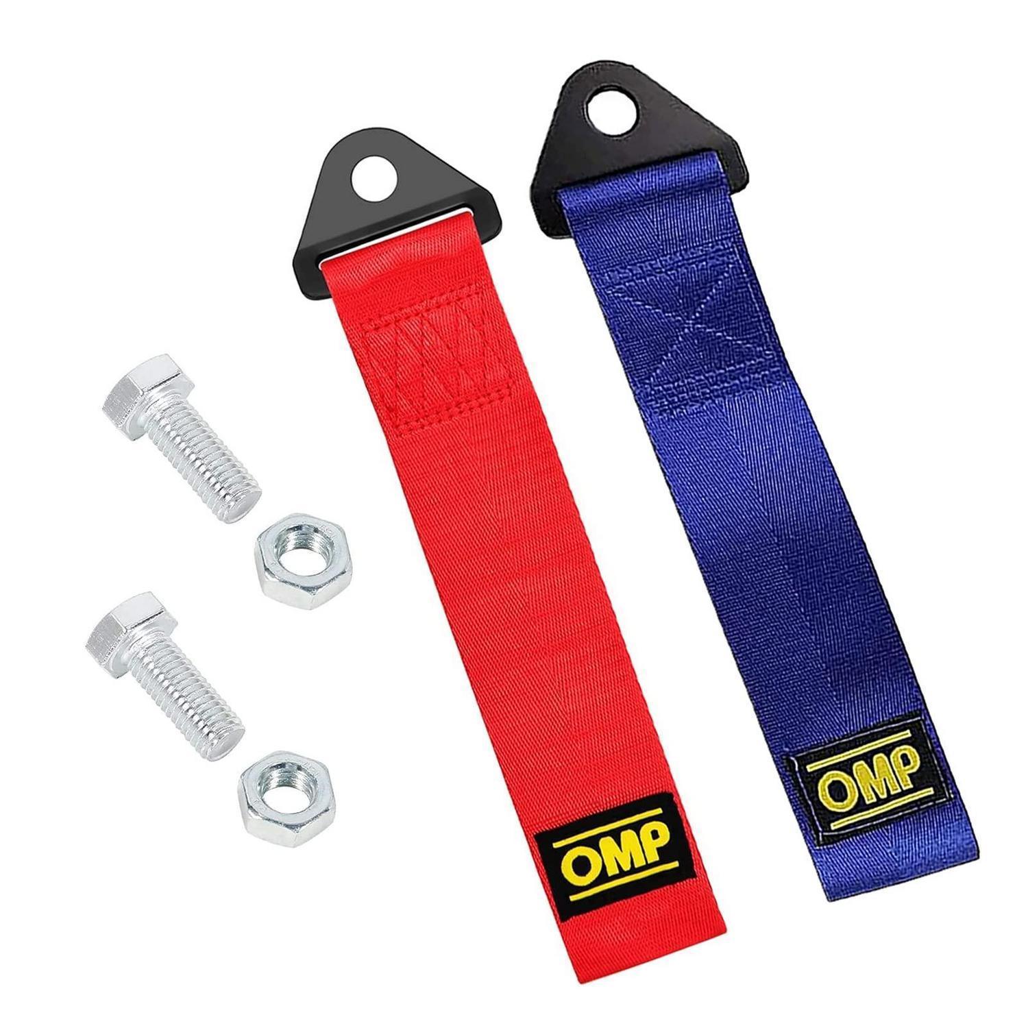 2x Abschleppschlaufe Universal, Hochfestes Abschleppseil Für Rennwagen, Rot & Blau