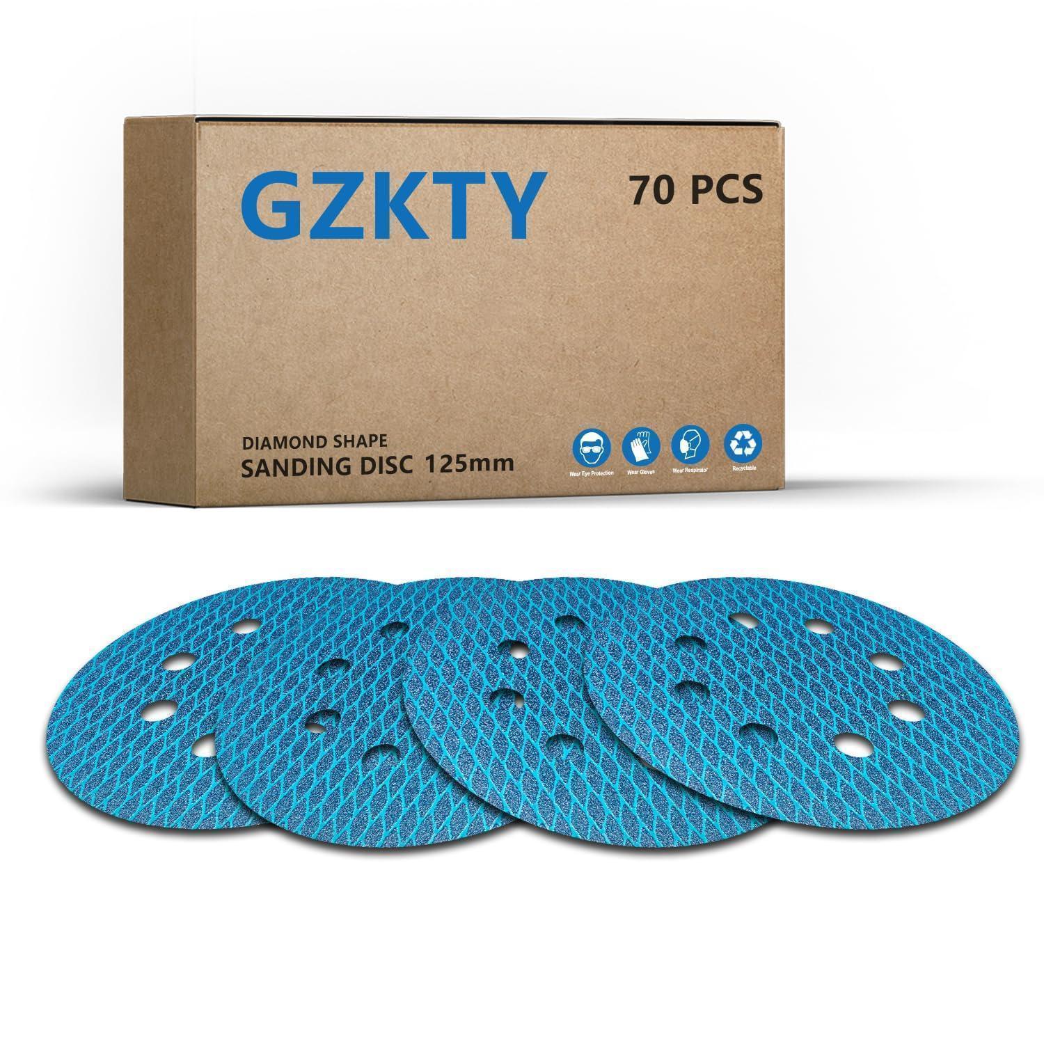 70x Schleifpapier 125mm Klett, 8-loch Korn 80 Exzenter Schleifscheiben