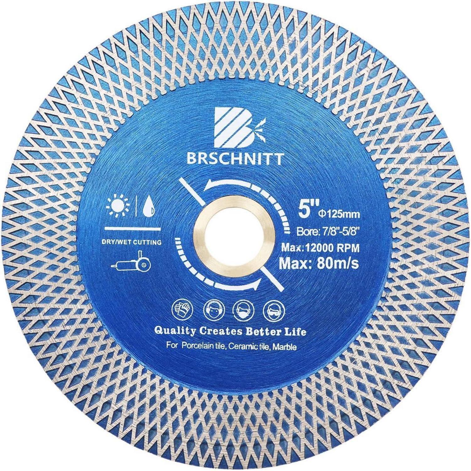 Diamant Trennscheibe 125mm Turbo Mesh Für Fliesen, Keramik, Porzellan, Granit
