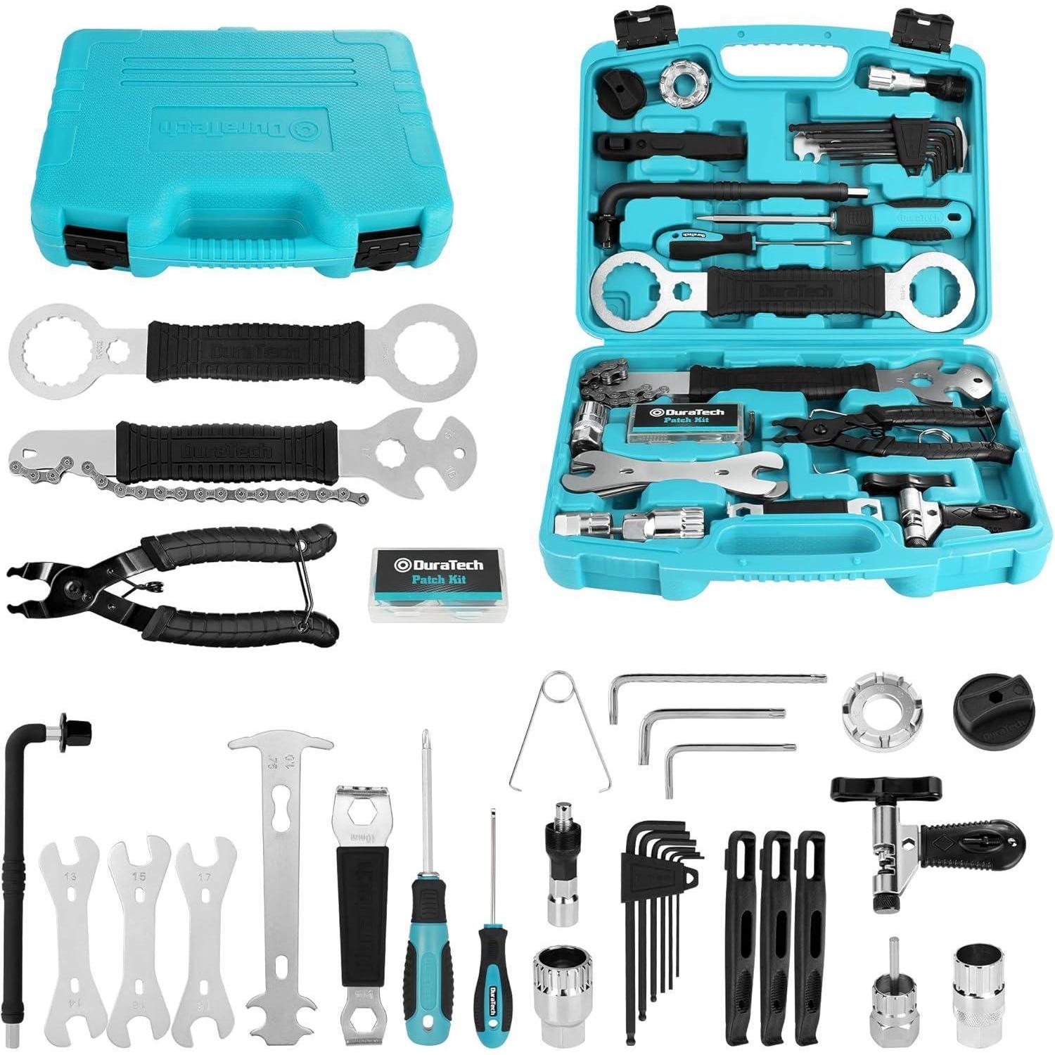 Fahrrad Reparaturset 41-teilig Mit Werkzeugkoffer Für Reifen, Kette, Pedal