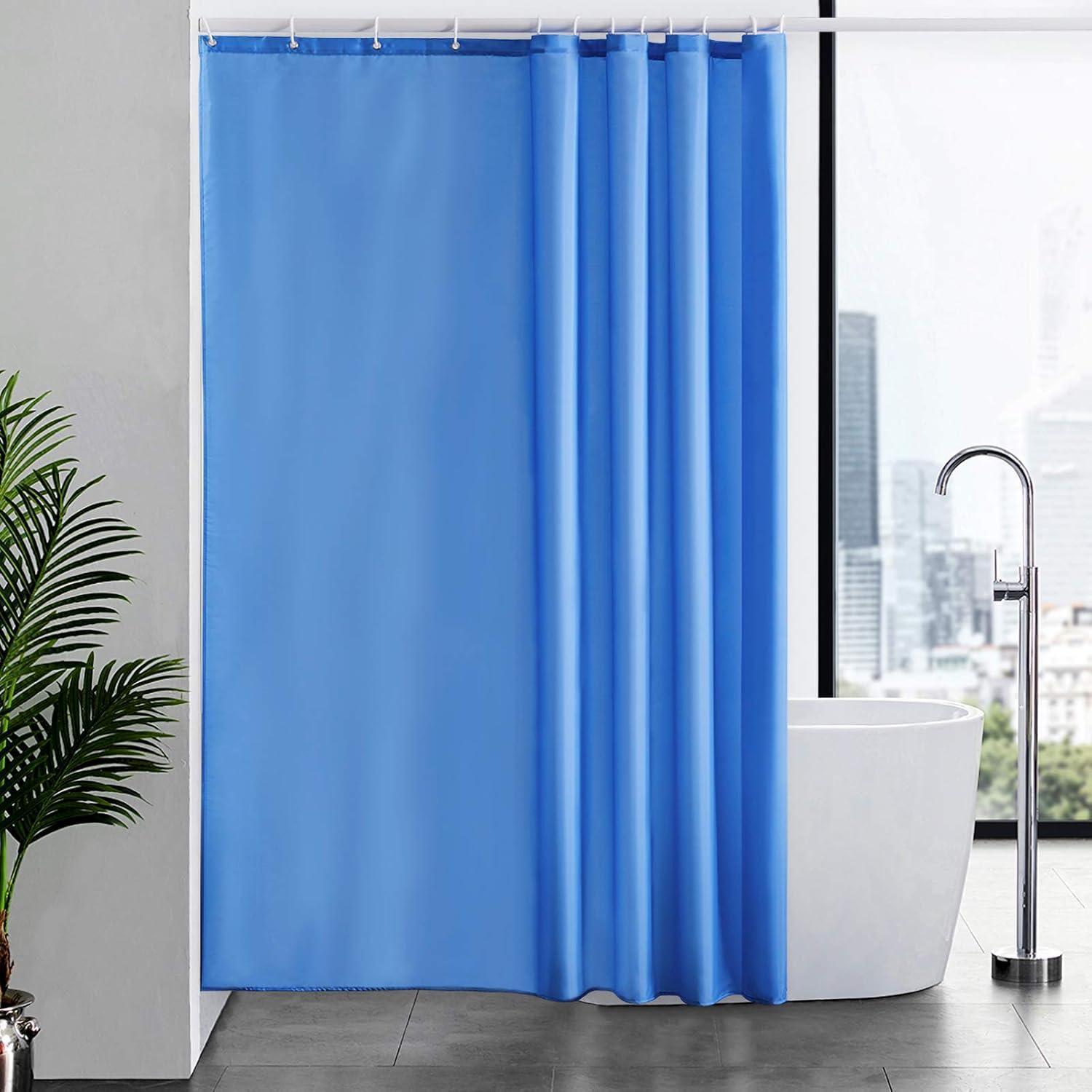 Duschvorhang Überlänge 180x210cm, Anti-schimmel, Waschbar, Blau