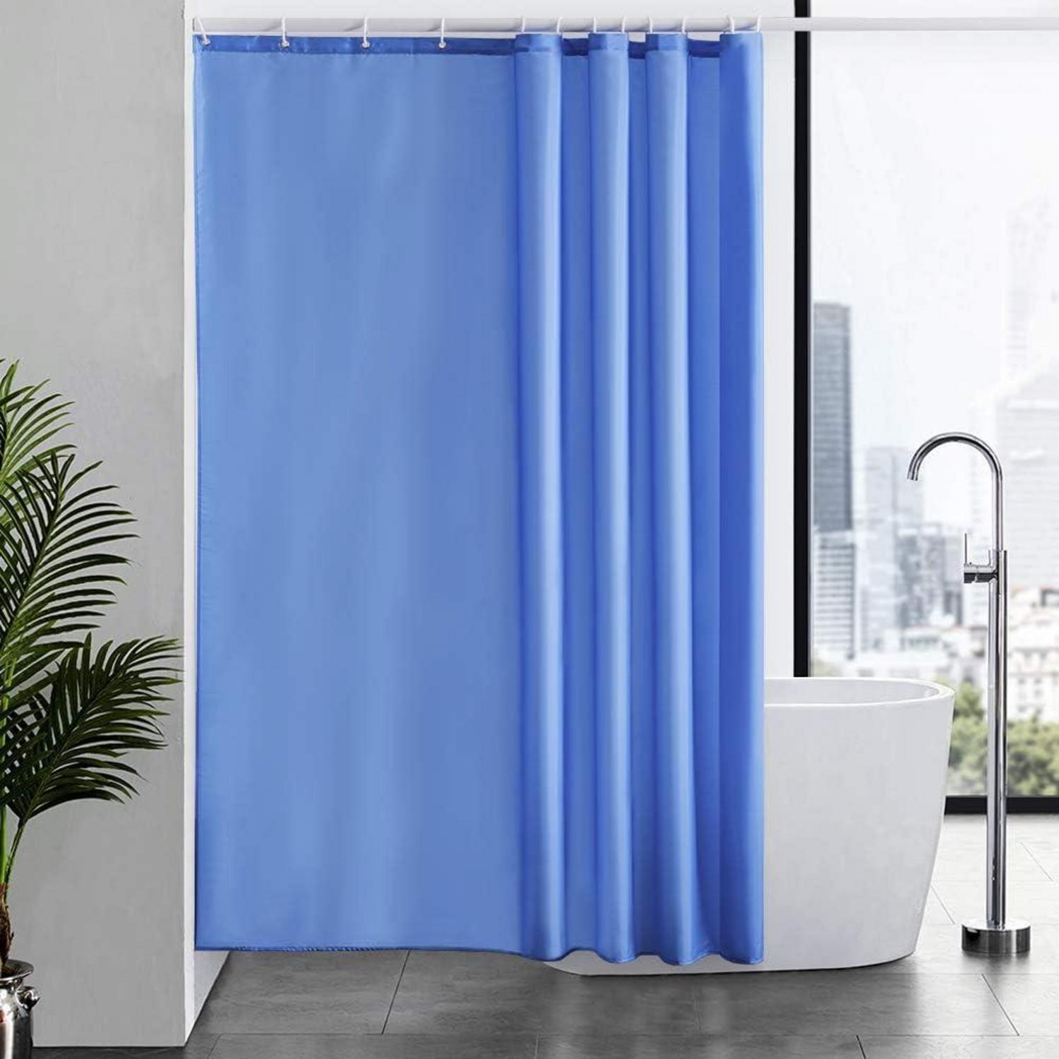 Duschvorhang 180x200 Cm Blau, Anti-schimmel, Wasserdicht, Waschbar, Inkl. 12 Haken