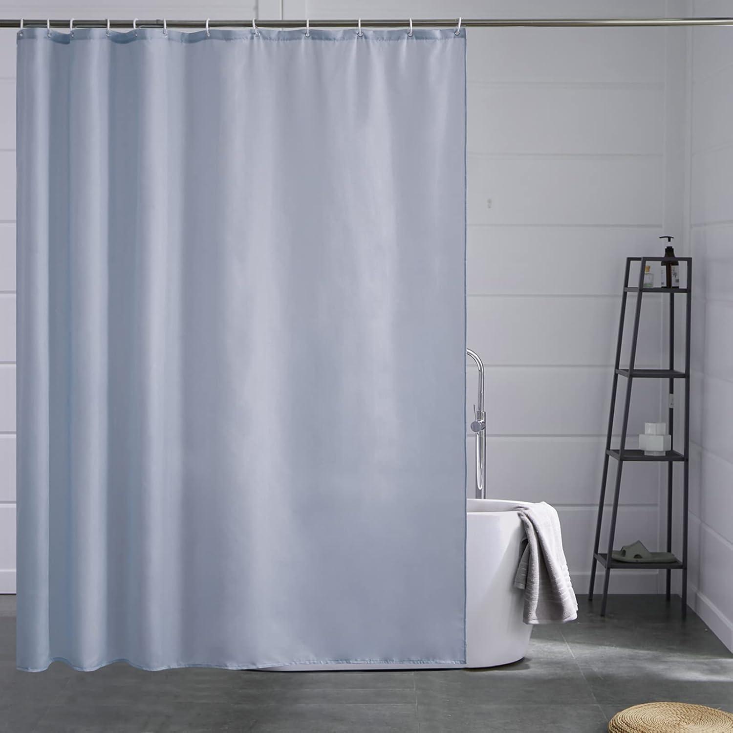 Textiler Duschvorhang 180x180 Cm, Wasserabweisend, Schimmelresistent, Waschbar, Grau Blau