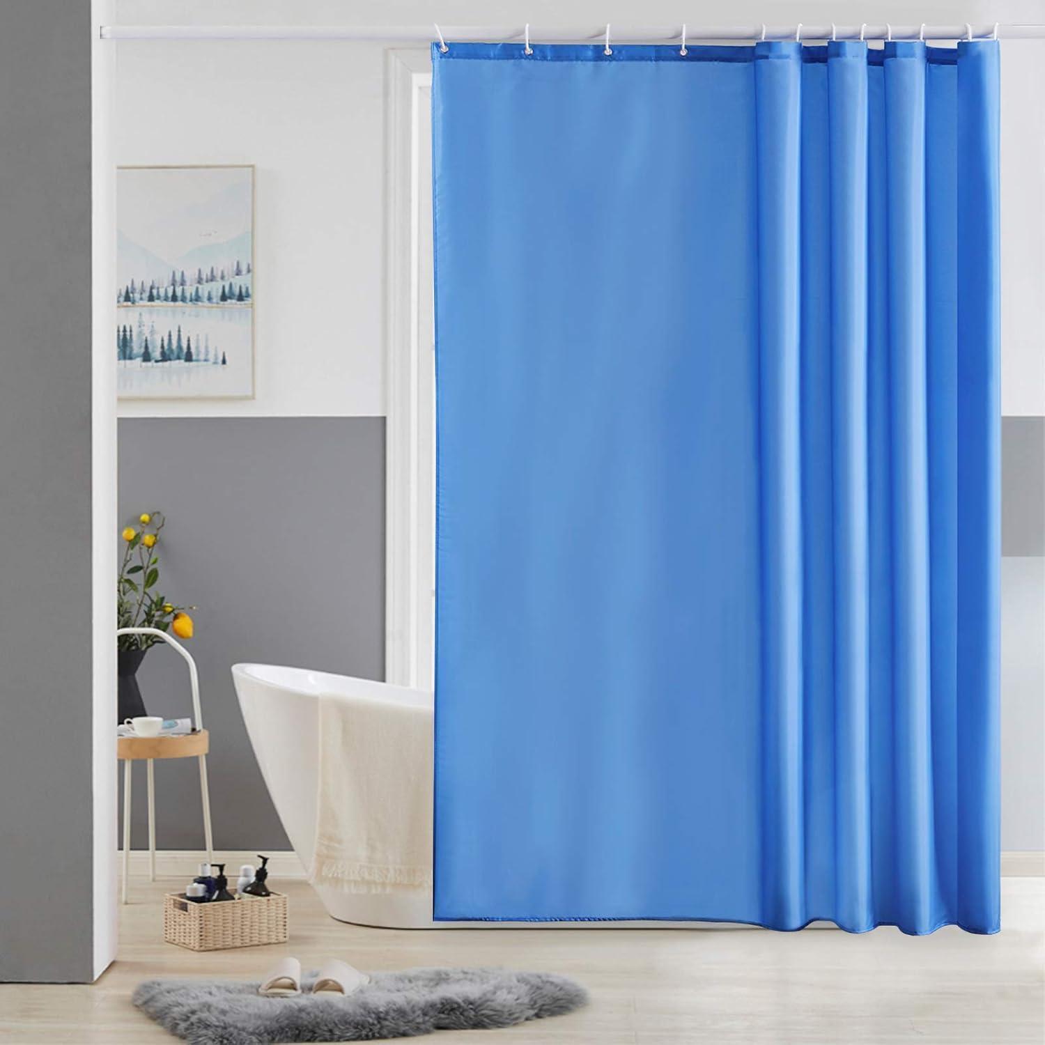 Duschvorhang 180x180 Cm Stoff Blau, Wasserdicht, Waschbar, Anti-schimmel, Inkl. 12 Haken