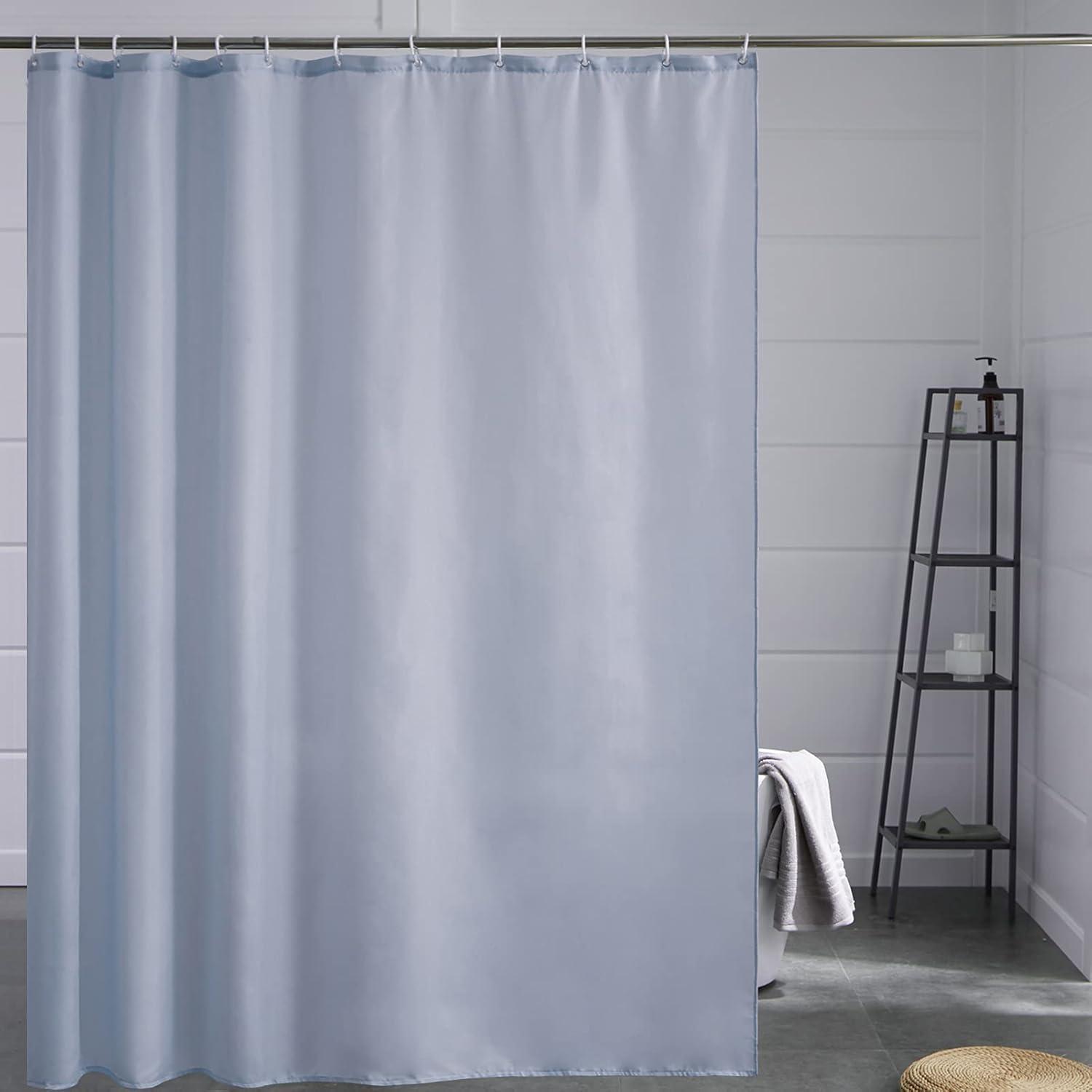 Duschvorhang Überlänge Grau Blau 200x240cm, Anti-schimmel, Waschbar, Mit 12 Haken