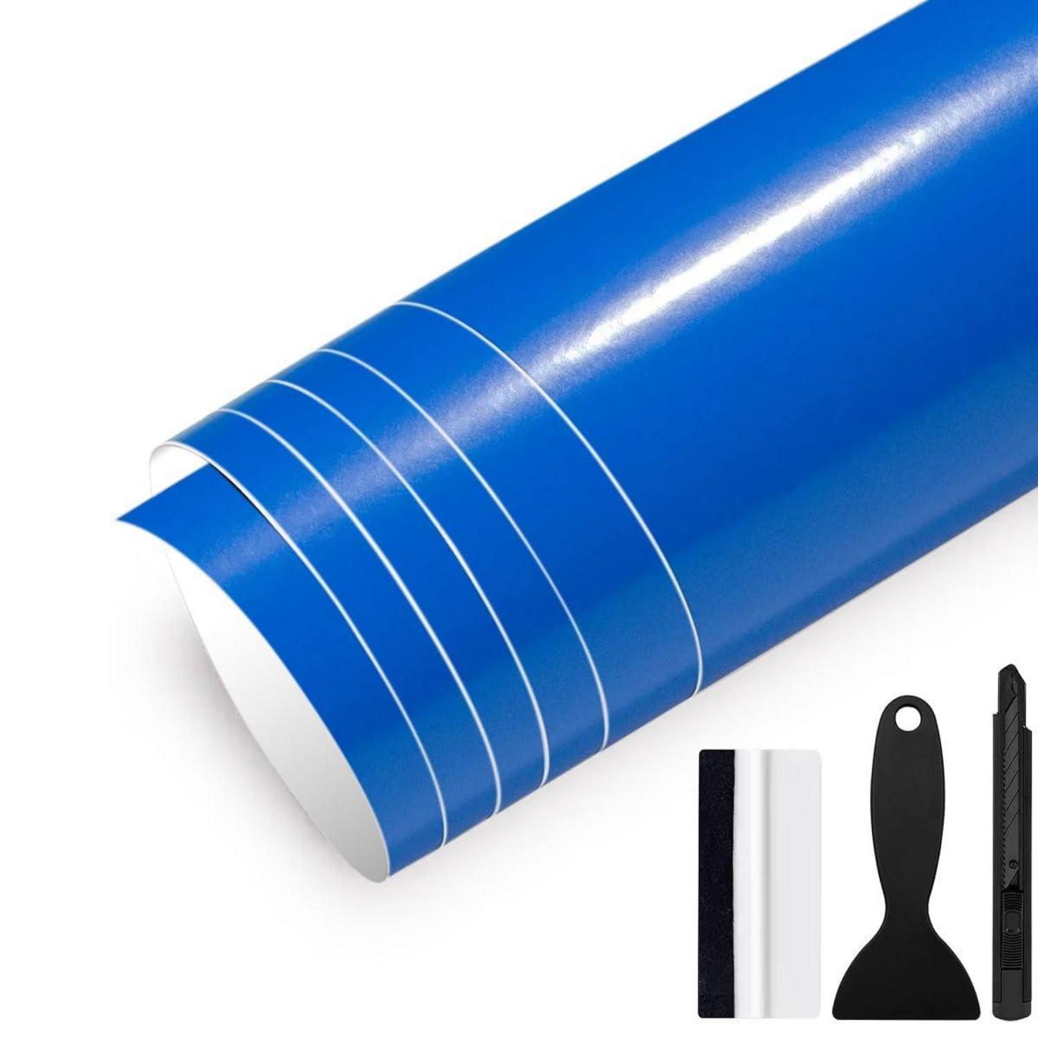 Autofolie Glanz Dunkel Blau 30x150cm Mit Installationskit