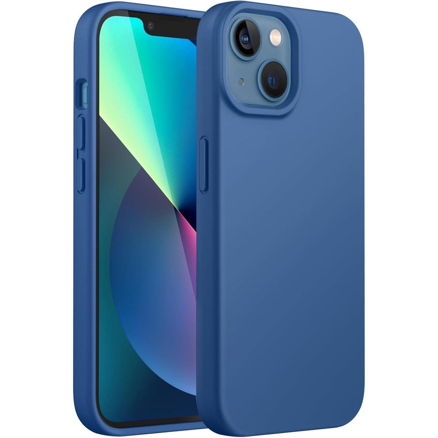 Silikon Hülle Für Iphone 13 6,1 Zoll, Ganzkörperschutz, Stoßfest, Eisblau