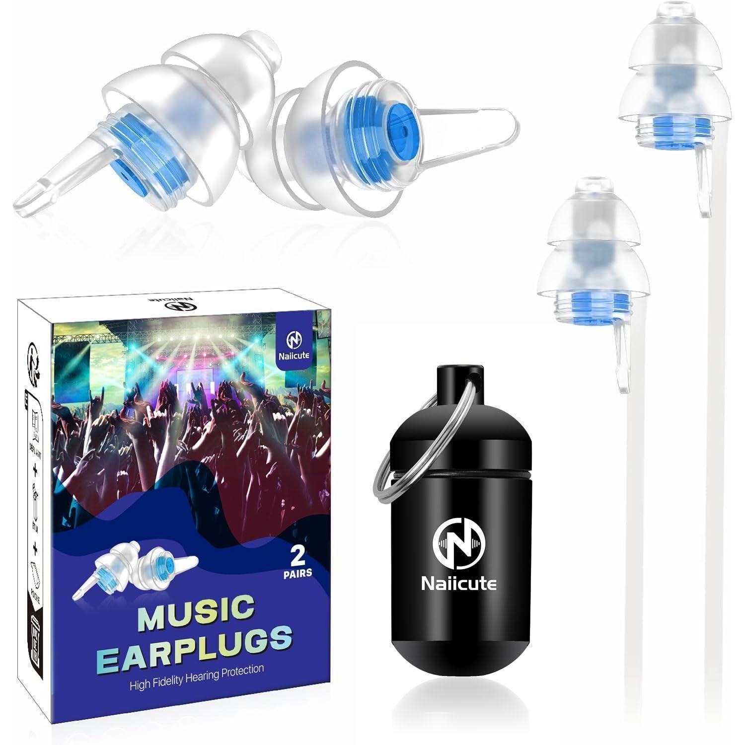 Musik Gehörschutz Ohrstöpsel 2 Paar, 23db Lärmreduktion, Wiederverwendbar