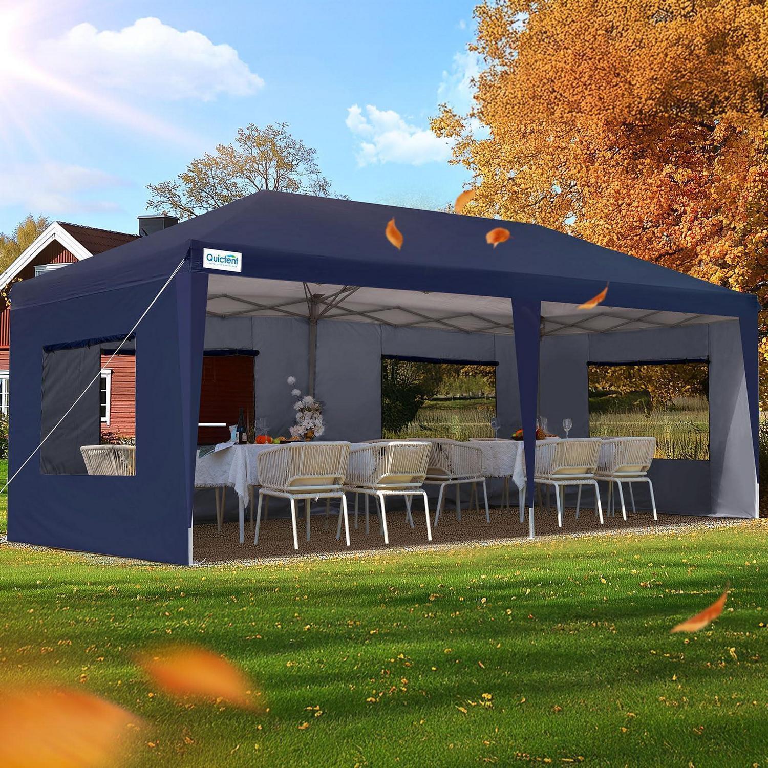 Faltpavillon 3x6m Wasserdicht Mit Seitenwänden, Uv-schutz, Insektenschutz
