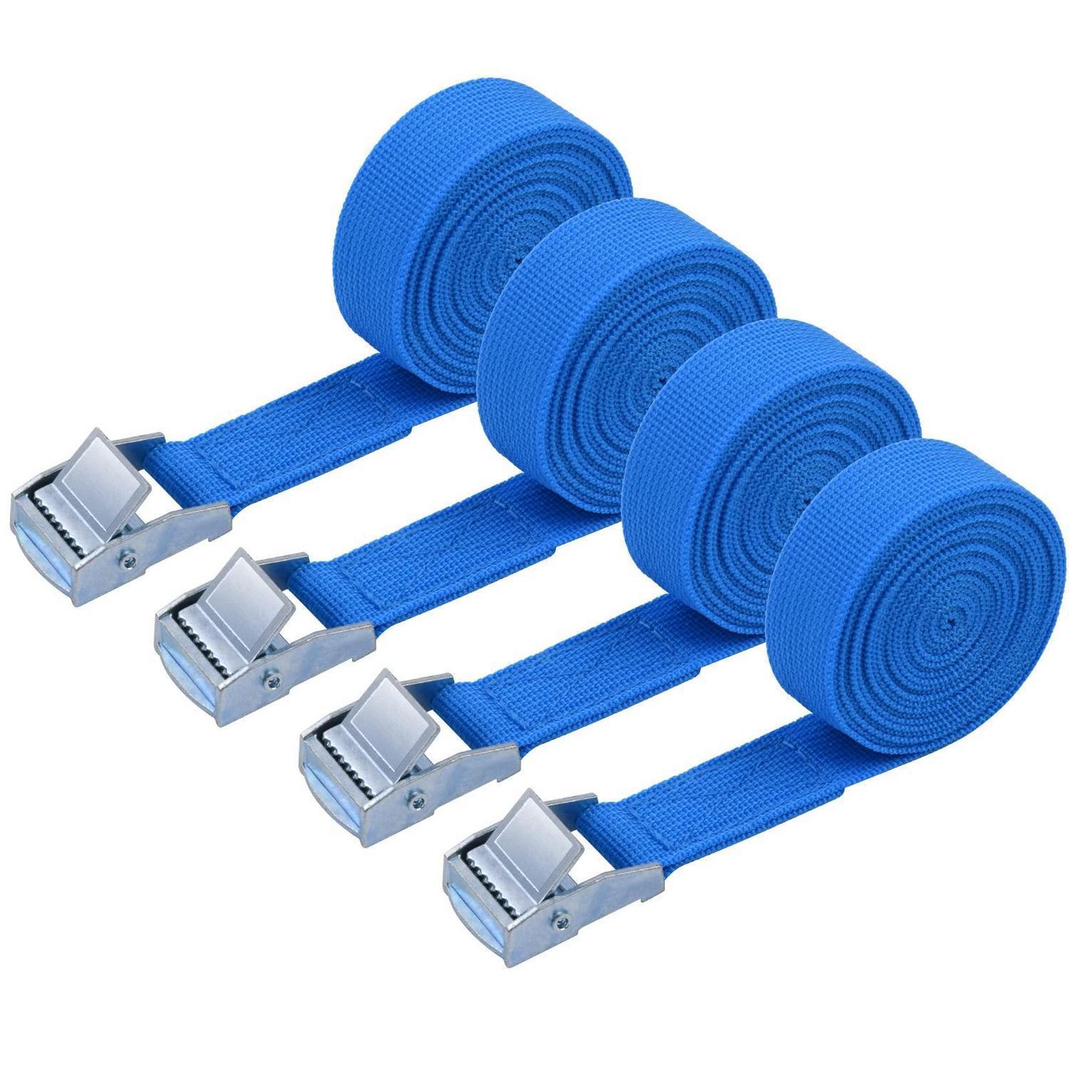 Spanngurte 4 Stück 2m X 20mm Mit 150kg Tragkraft Blau