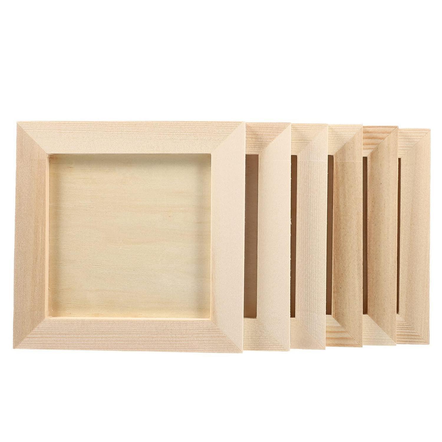 6er Set Holzbilderrahmen Quadratisch Unbehandelt Diy Bastelset Für Kinder