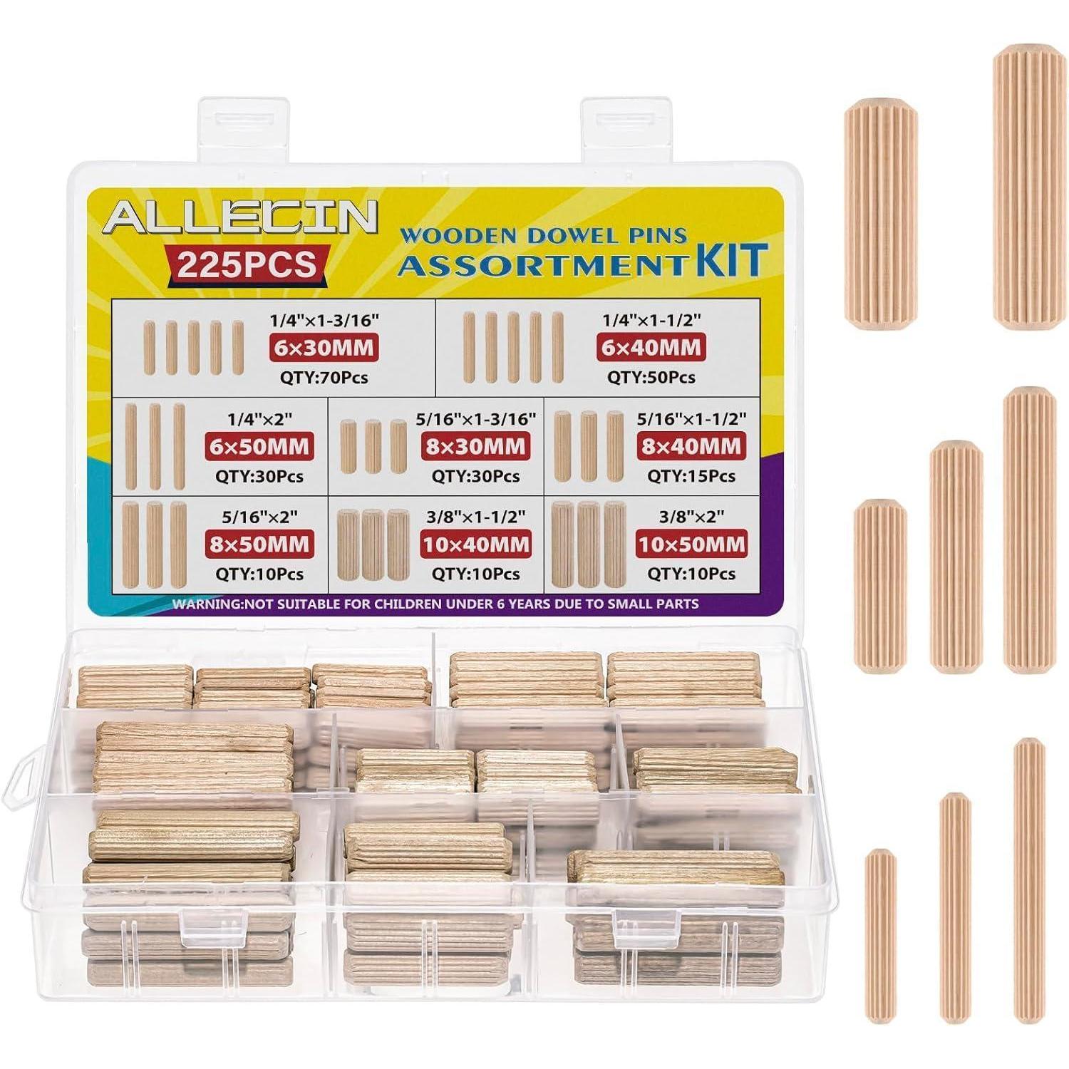 Holzdübel Set 8mm 6mm 10mm Geriffelt Für Möbel Holzbearbeitung Heimwerken