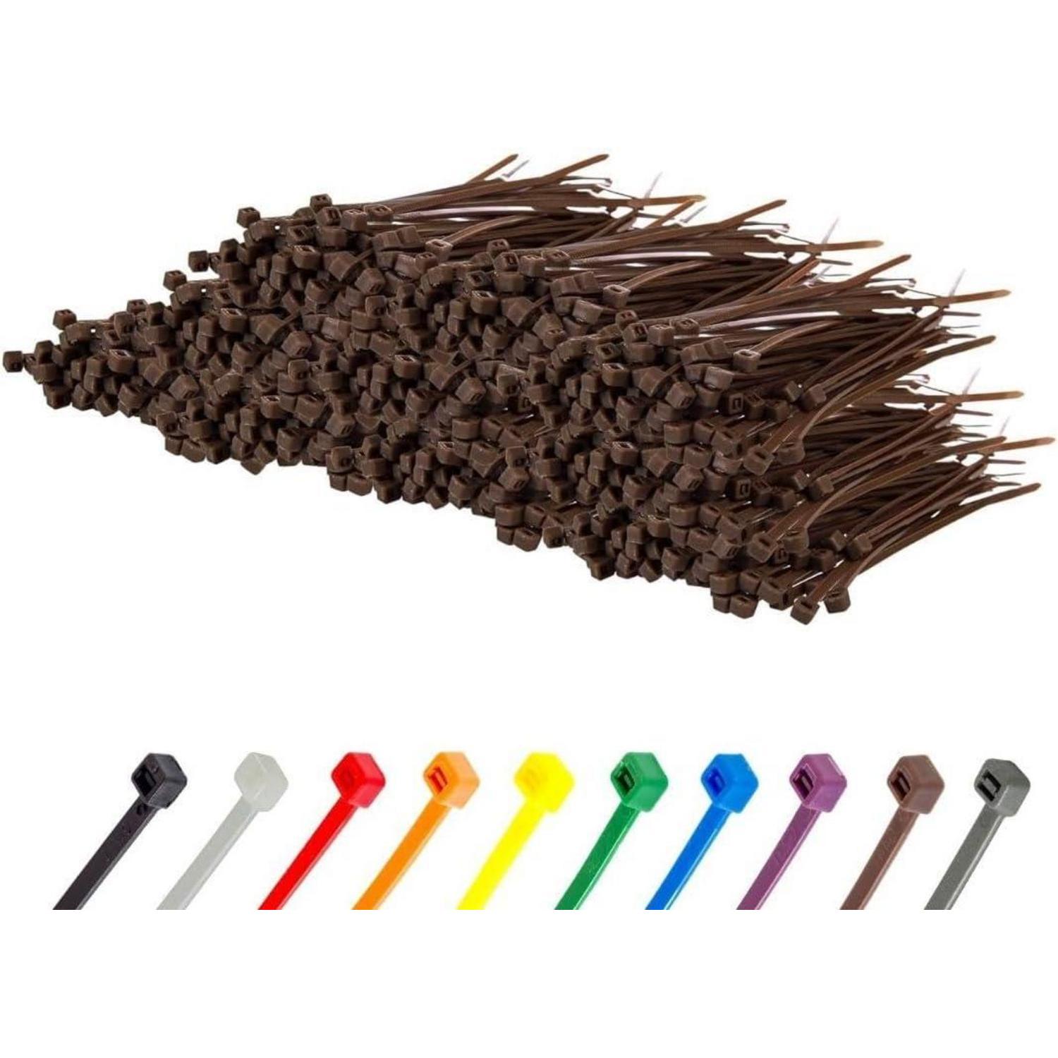 Kabelbinder 1000 Stück Braun 150mm Uv-beständig Zugfestigkeit 18,2kg