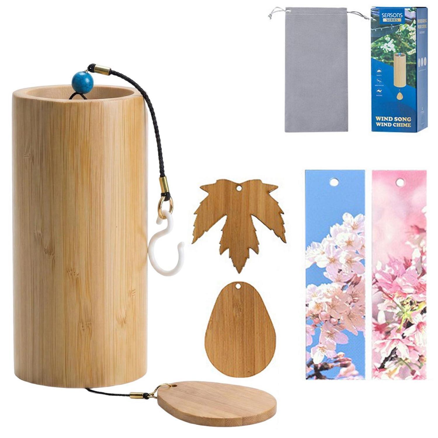 Bambus Windspiel C-dur Für Meditation & Entspannung, Zen Gartendeko Innen & Außen
