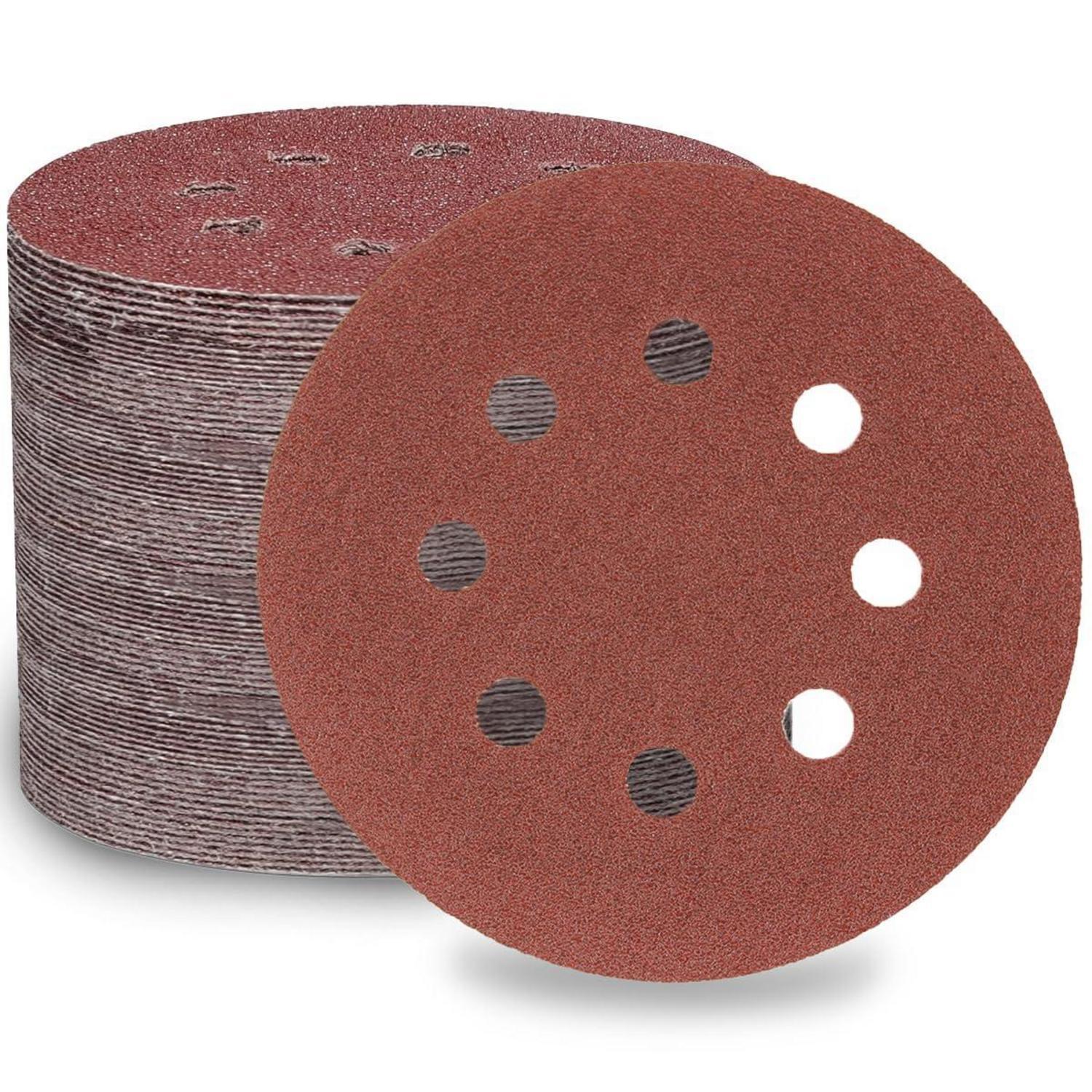Schleifscheiben 125mm 100er Körnung, 100 Stück Klett-schleifpapier Mit 8 Löchern