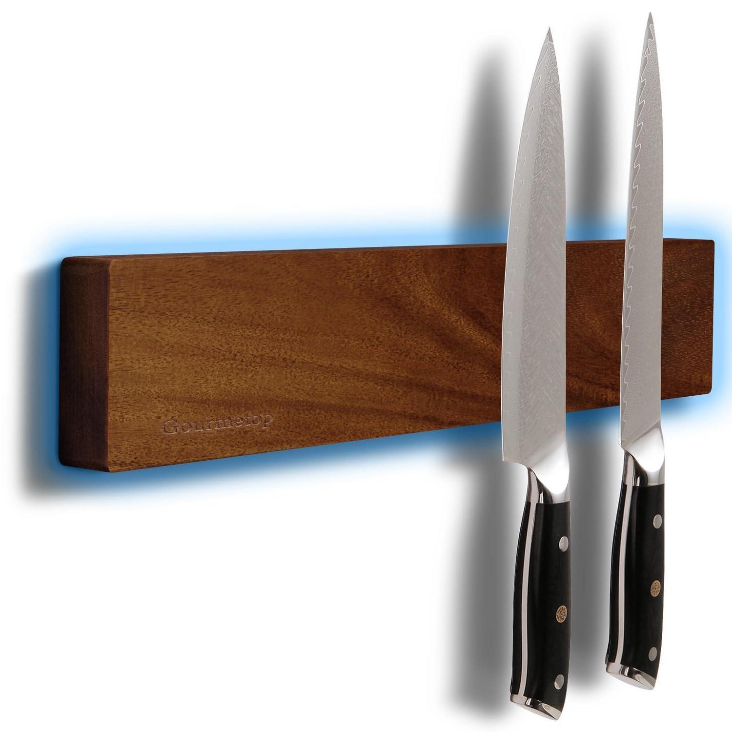 Magnetleiste Messer 30,5cm Akazienholz Dunkel Mit Starker Magnetkraft