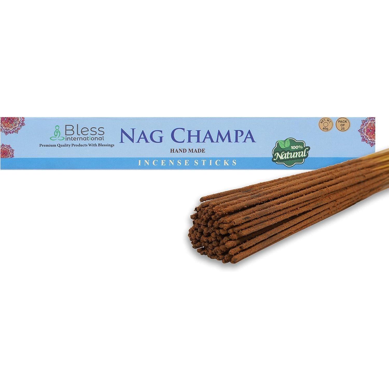 Räucherstäbchen Nag Champa, 25 Stück, 40g, 100% Natürlich, Handgefertigt