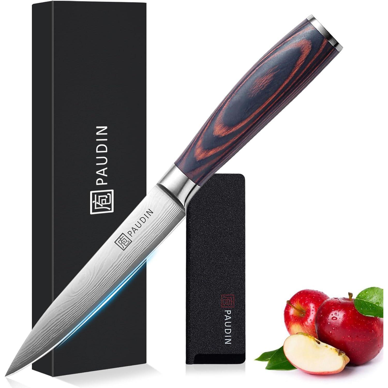 Allzweckmesser Profi 13 Cm Scharf Aus Rostfreiem Edelstahl Mit Ergonomischem Holzgriff