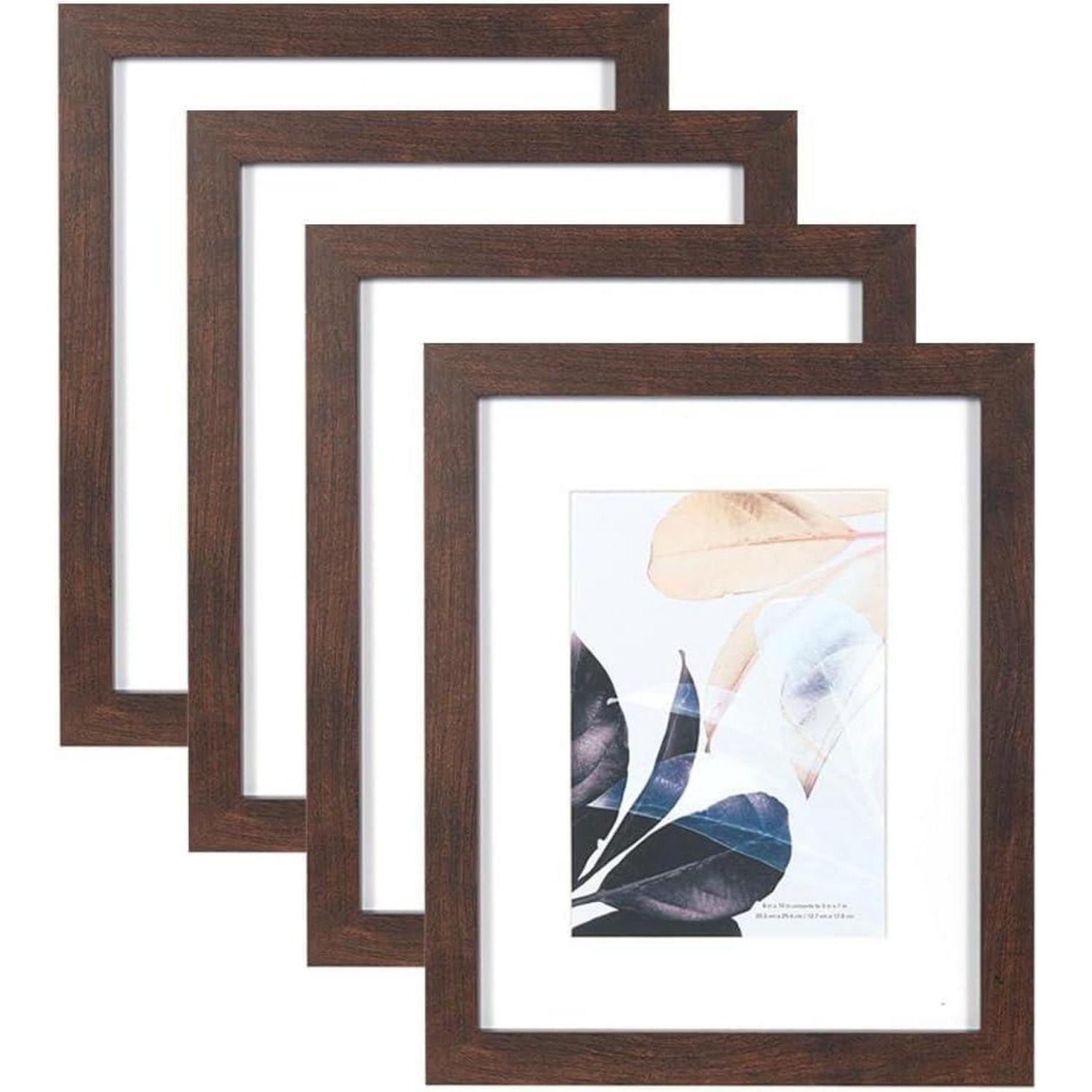 Holz-bilderrahmen 25,4 X 20,3 Cm, 4 Stück, Walnuss, Wand- & Tischmontage