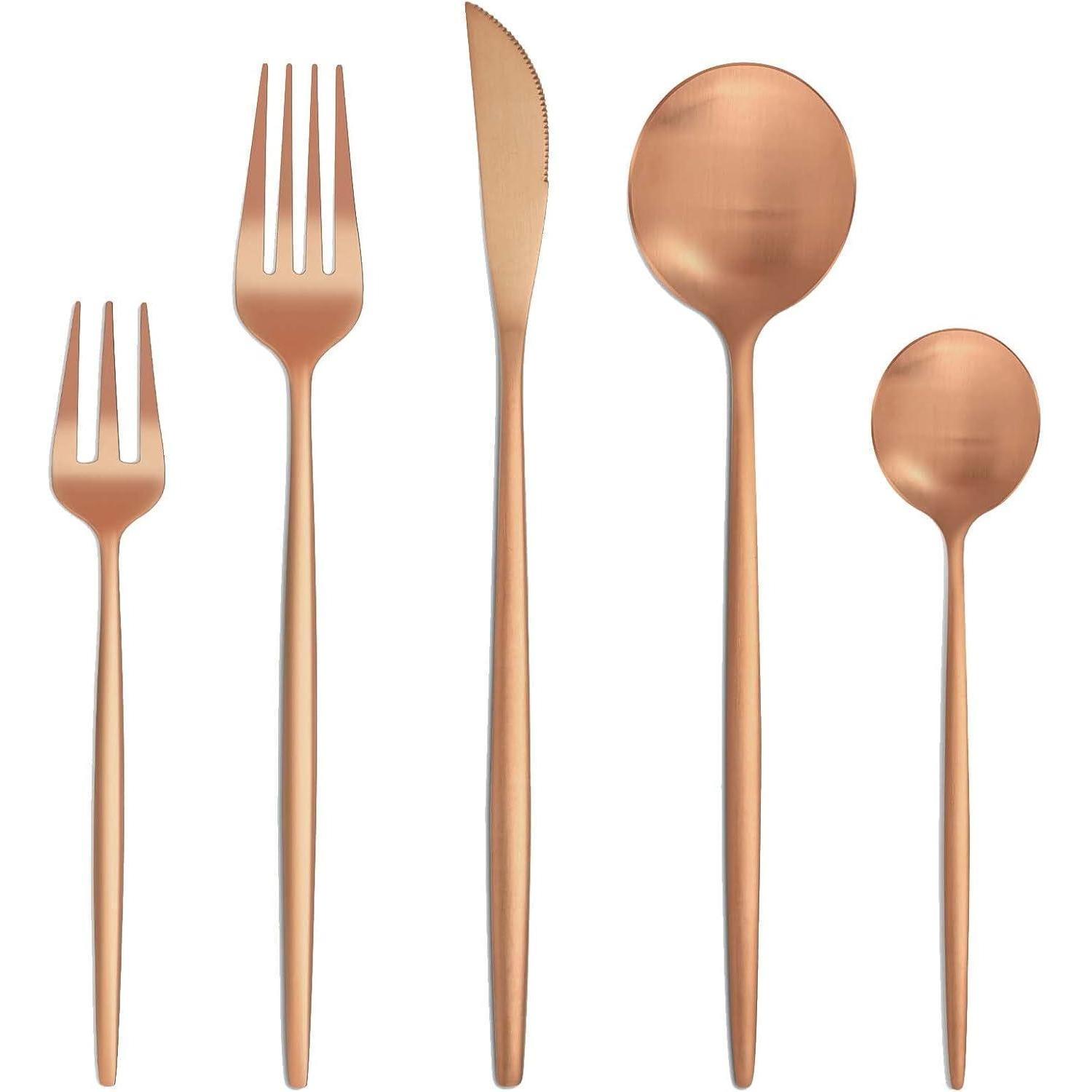 Besteck Set 30 Teile Roségold Matt Für 6 Personen Edelstahl Spülmaschinenfest