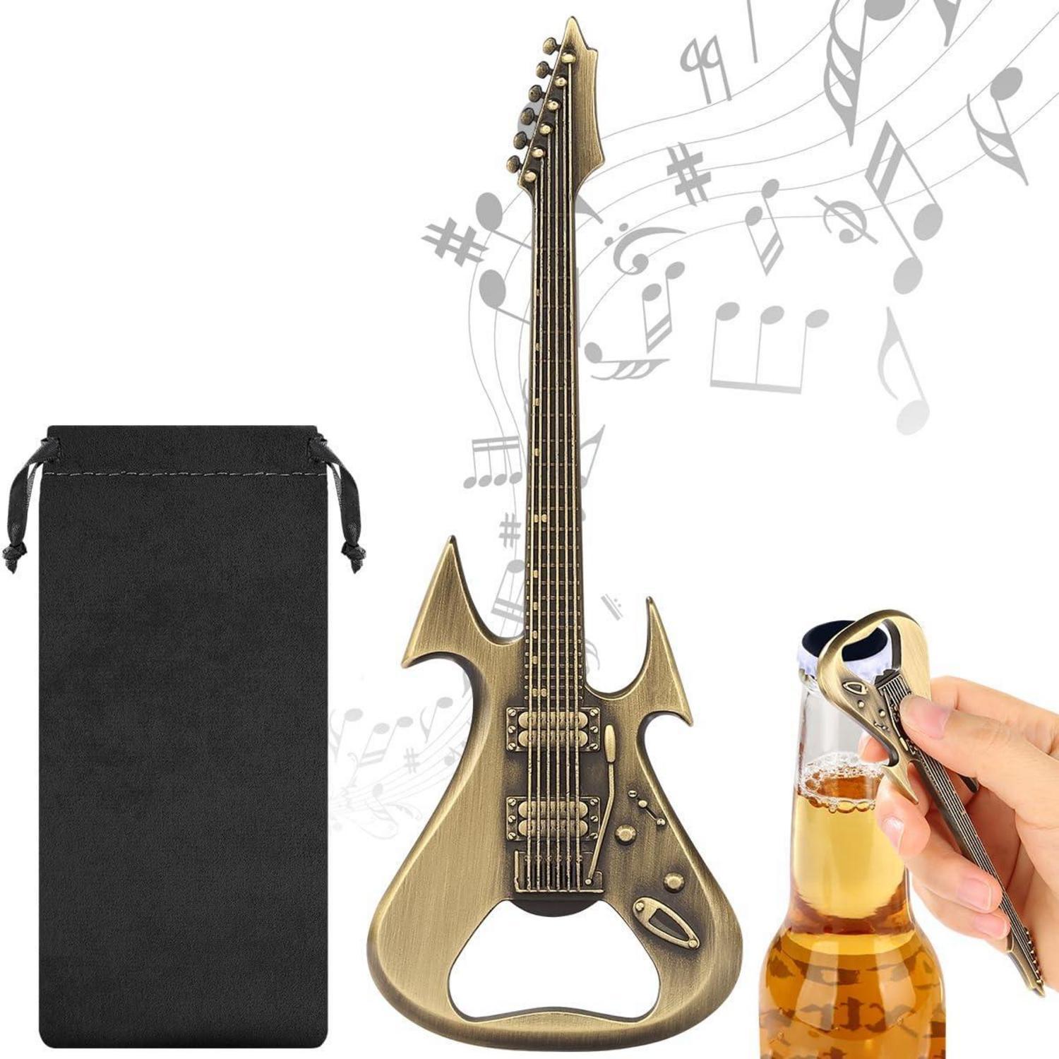 Gitarren Flaschenöffner Bronze Mit Geschenktüte, Bieröffner Für Männer