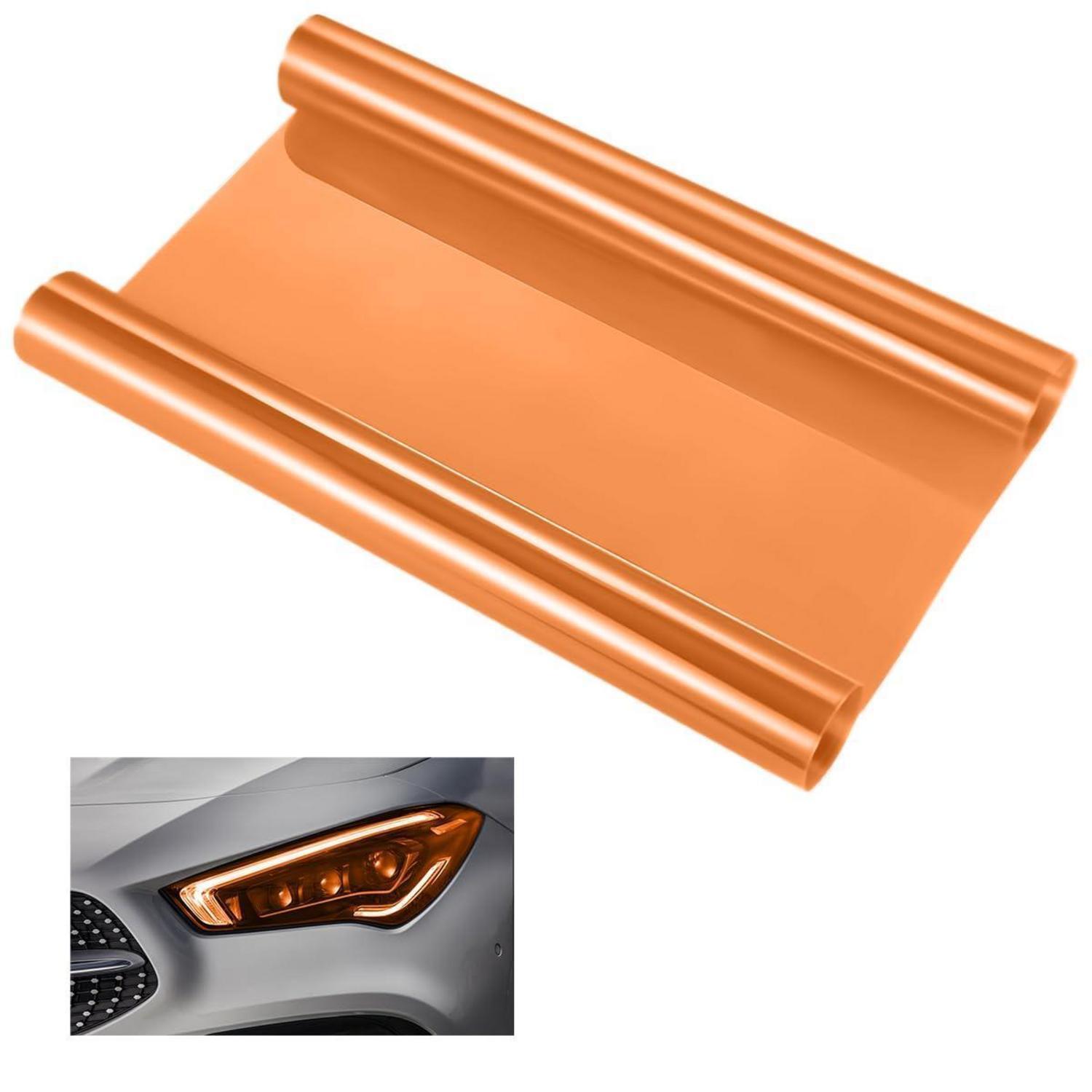 Scheinwerferfolie Orange 30x120cm Hitzebeständig Selbstklebend Tönungsfolie