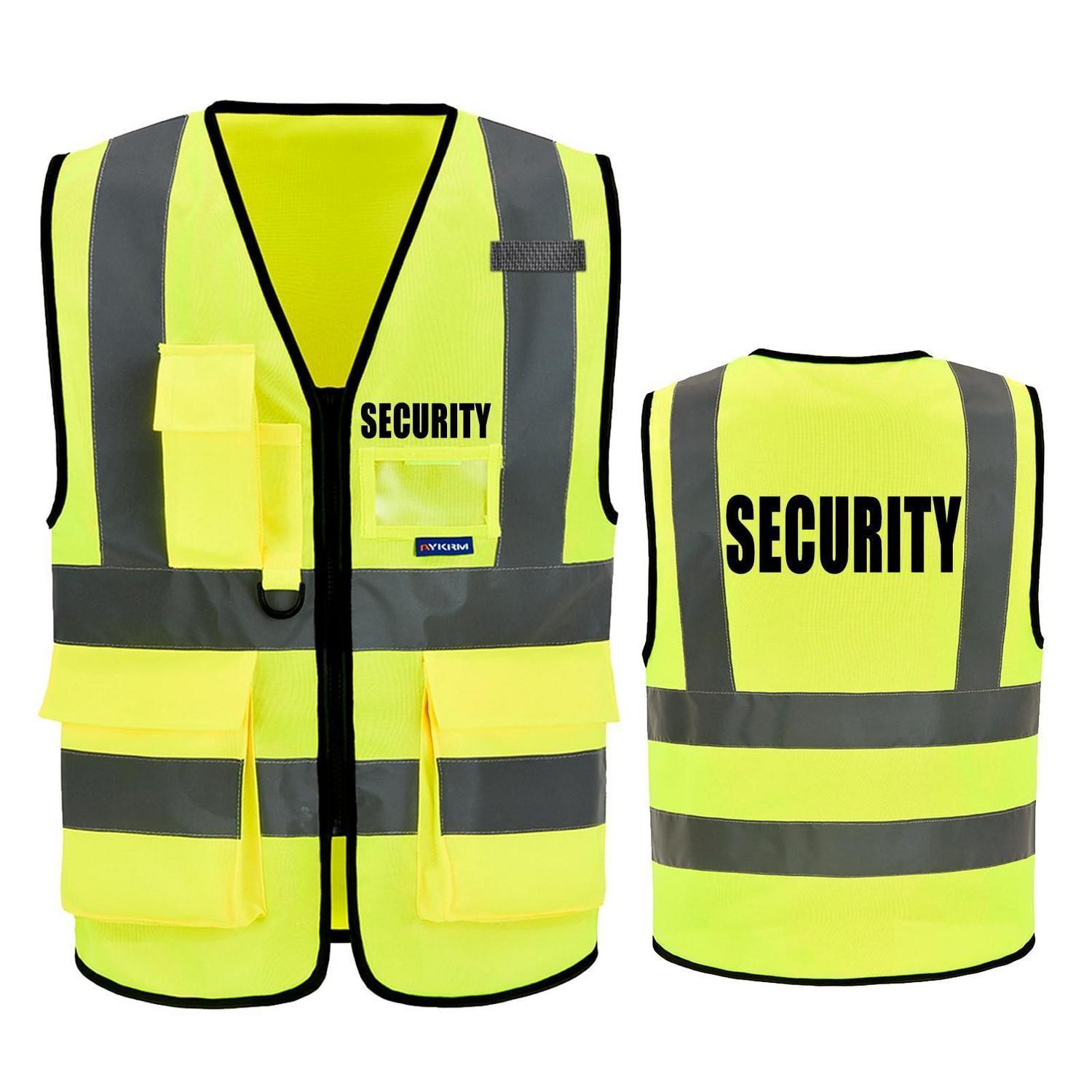 Warnweste Security Mit Reflektoren, Gelb/orange, Größe L