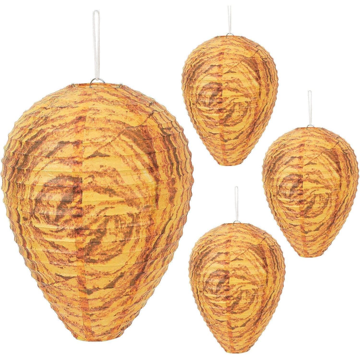 Wespennest Attrappe Zum Aufhängen, Naturgetreues Design, 6 Stück, Orange