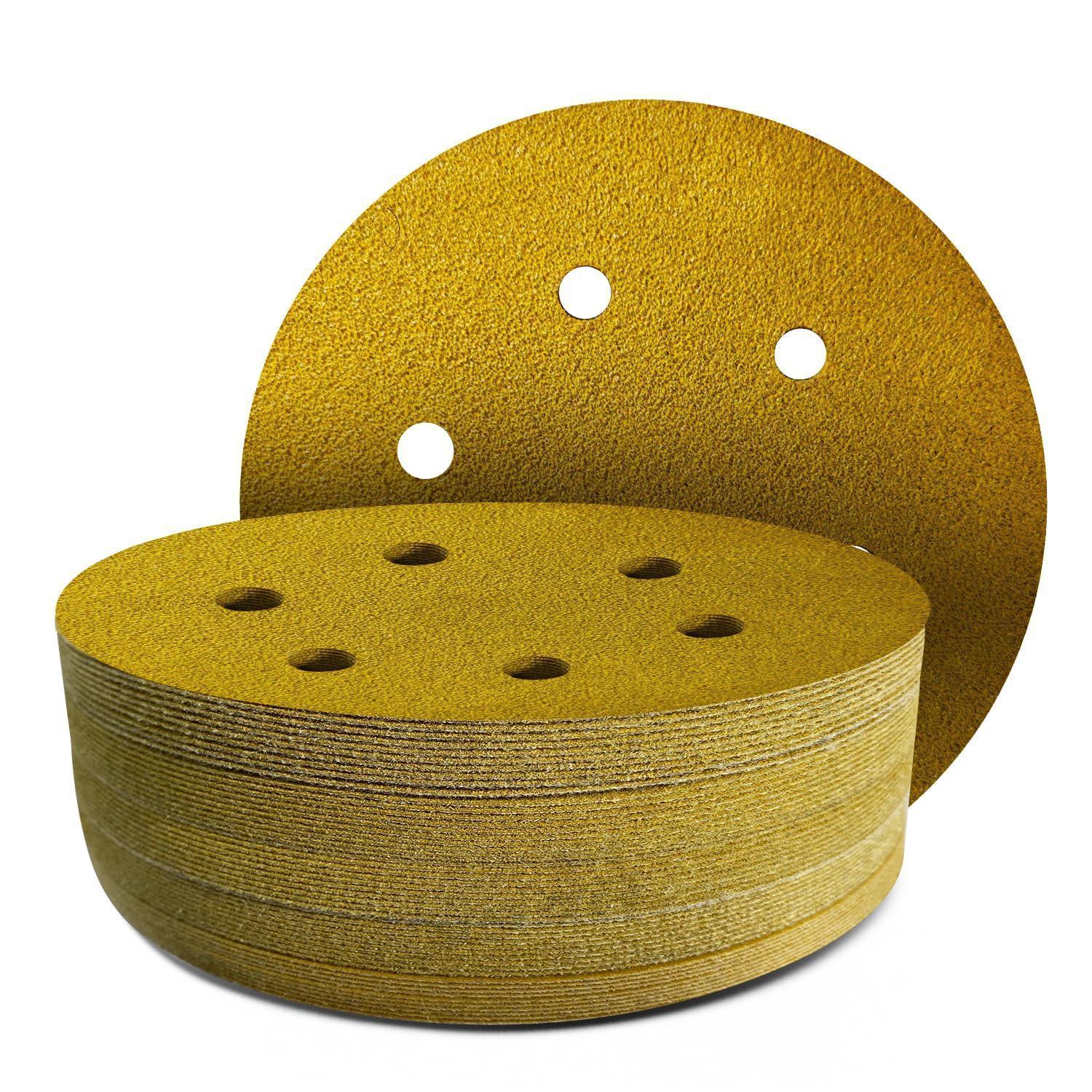 Schleifpapier Klett 150mm Korn 60, 6-loch Exzenter Schleifscheiben 45 Stück