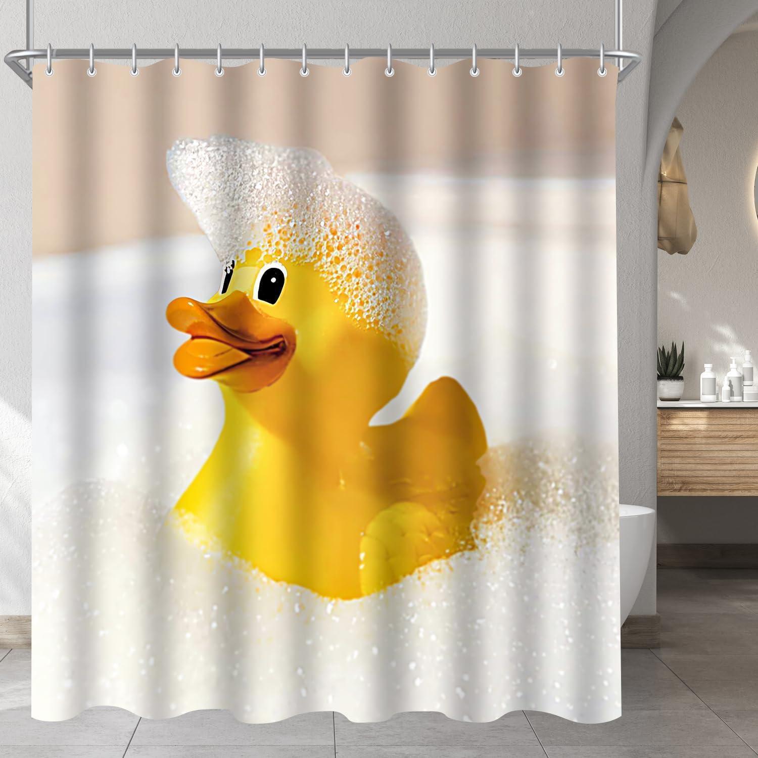 Duschvorhang 160x160 Cm Gelbe Ente, Wasserabweisend, Antischimmel, Waschbar