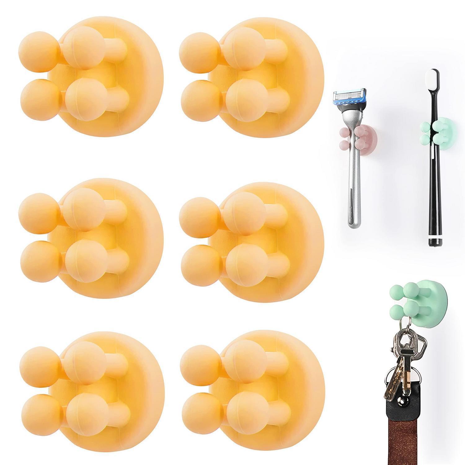 Silikonhaken 6 Stück, Selbstklebend, Wasserdicht, Multifunktional Für Bad & Küche