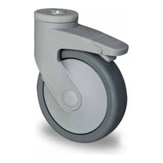 CASCOO Rückenlochlenkrolle mit Totalfeststeller ø 100 mm Serie CARA P2A2 Kugellager