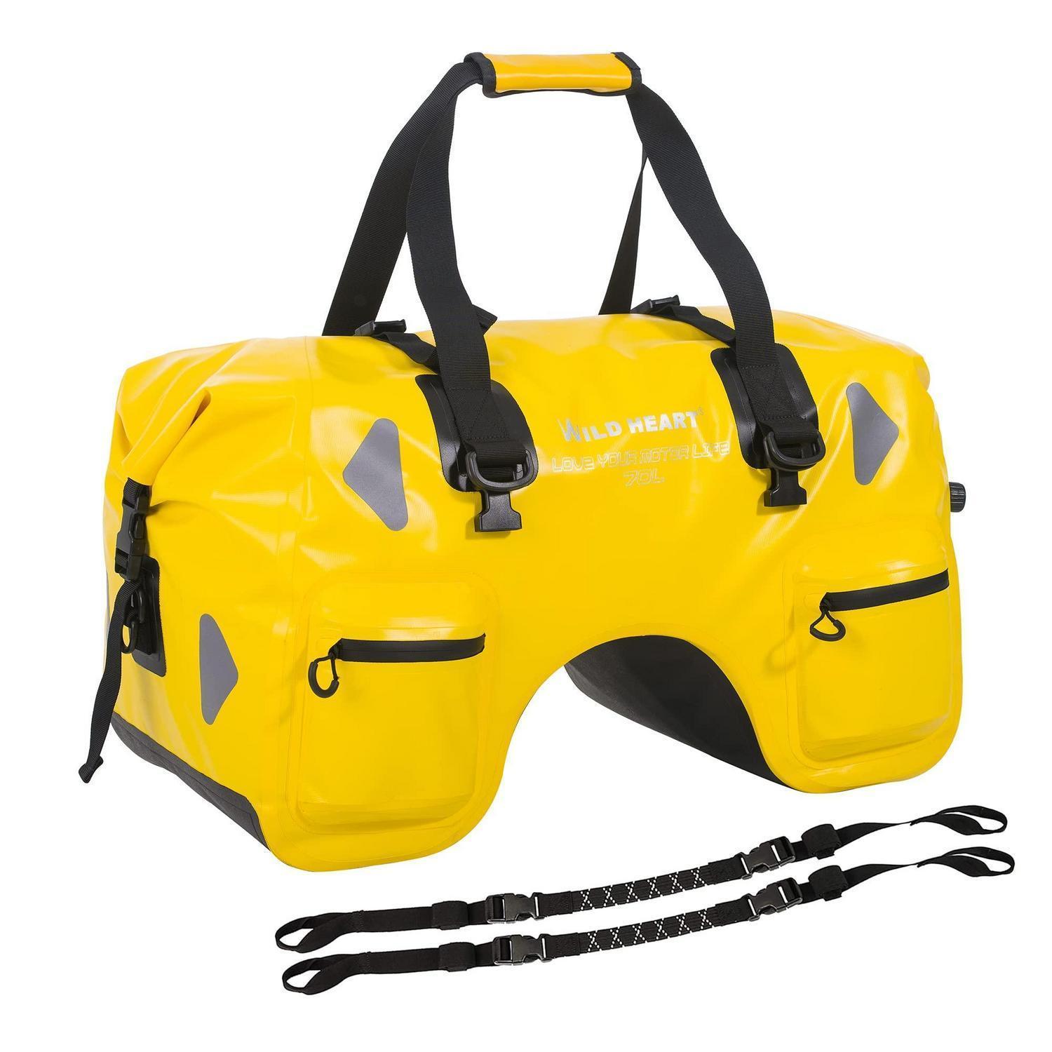 Wasserdichte Motorrad-hecktasche 70l Mit Seilriemen Und Innentasche, Gelb