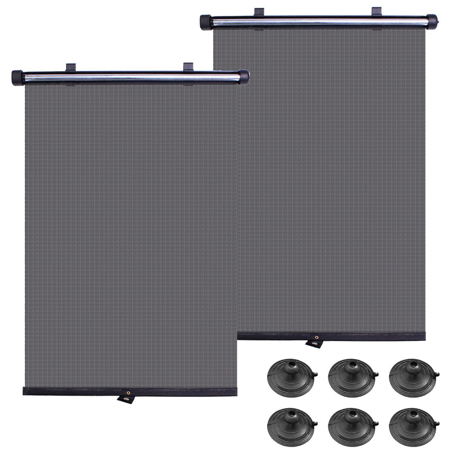 2er Set Sonnenschutz Auto Seitenscheibe, Einziehbar, Mit Saugnäpfen, 40x45cm