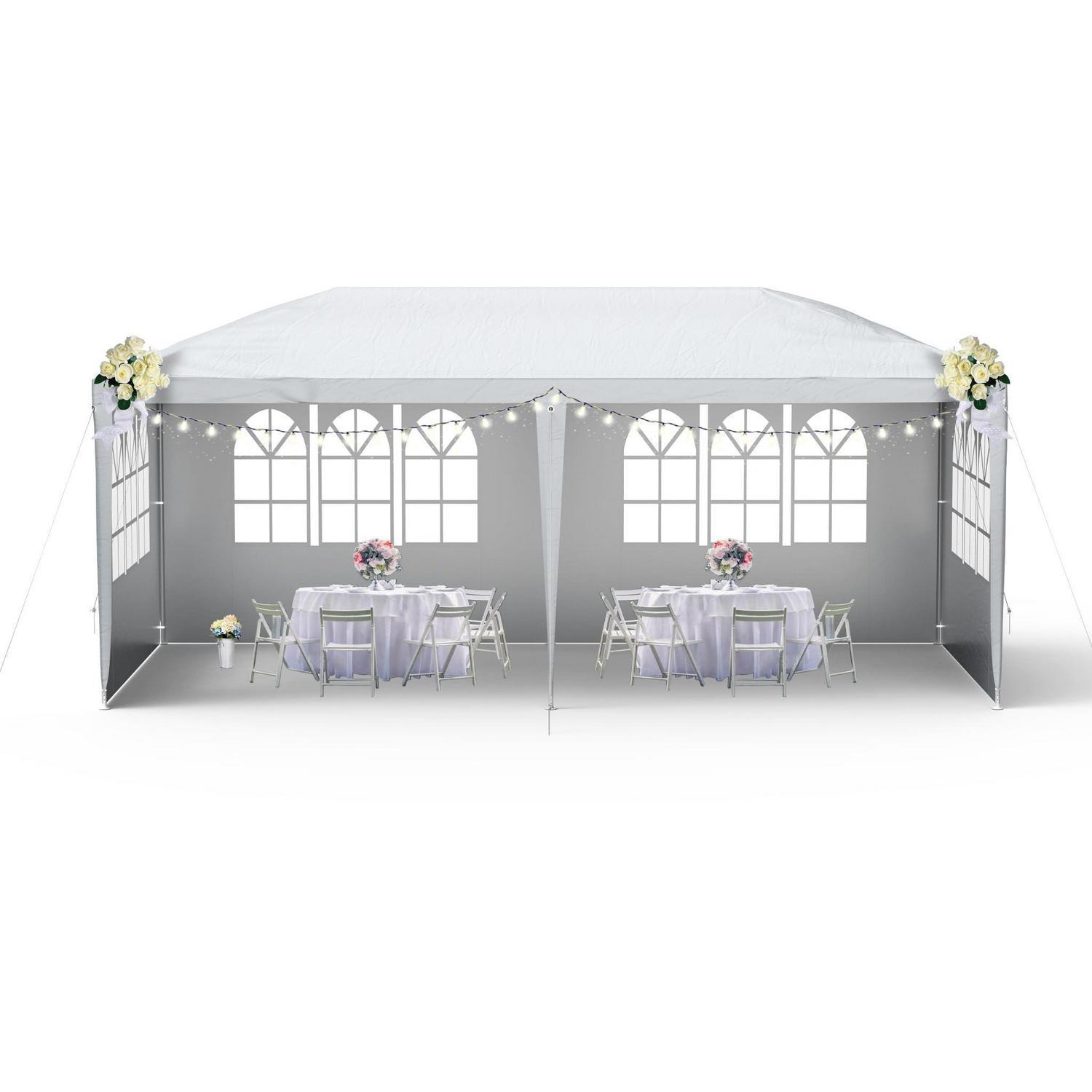 Gartenzelt 3x6m Mit Seitenteilen Und Fenstern, Wasserdicht, Uv-schutz