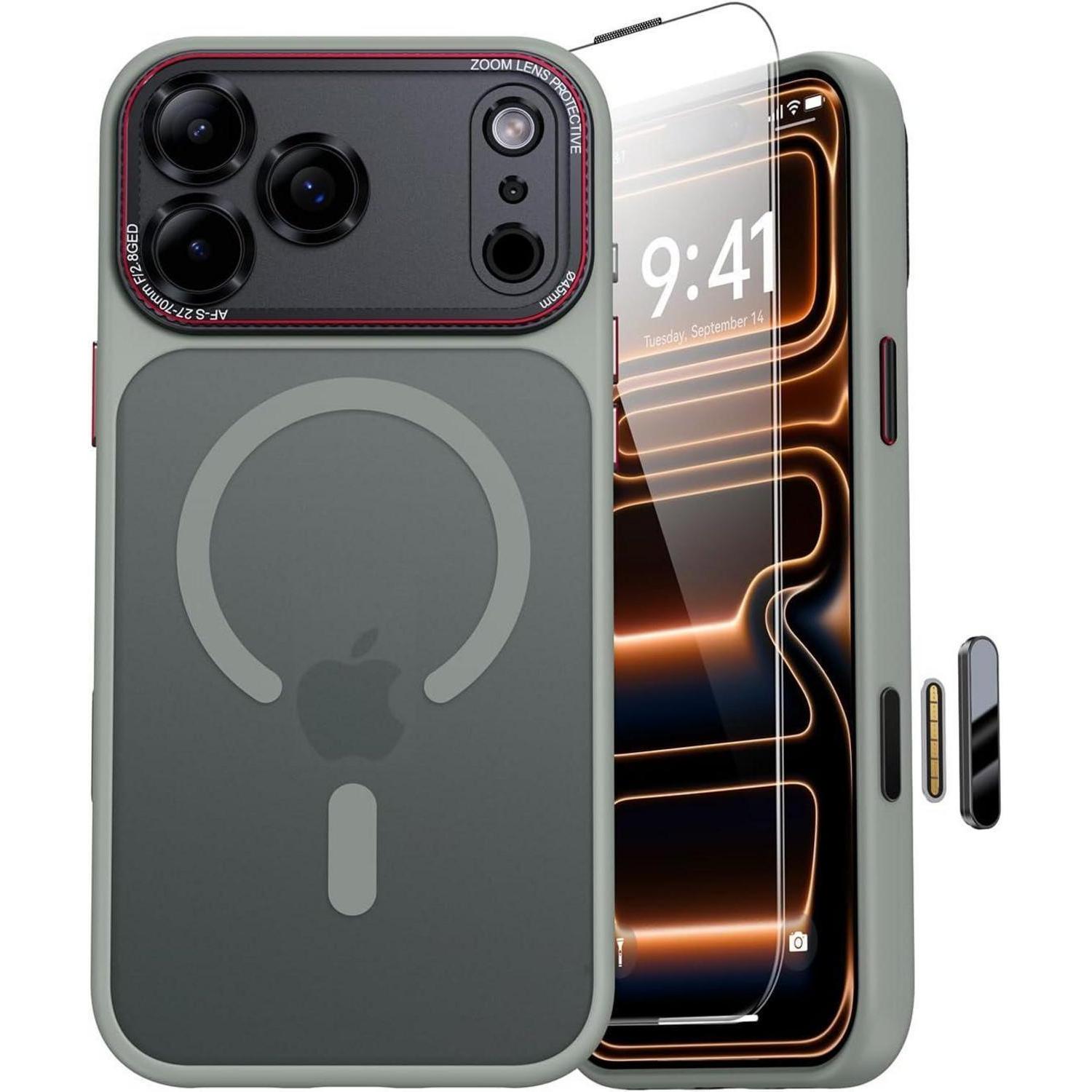 Iphone 17 Pro Hülle Magsafe Militärschutz Kameraschutz Titan Natur