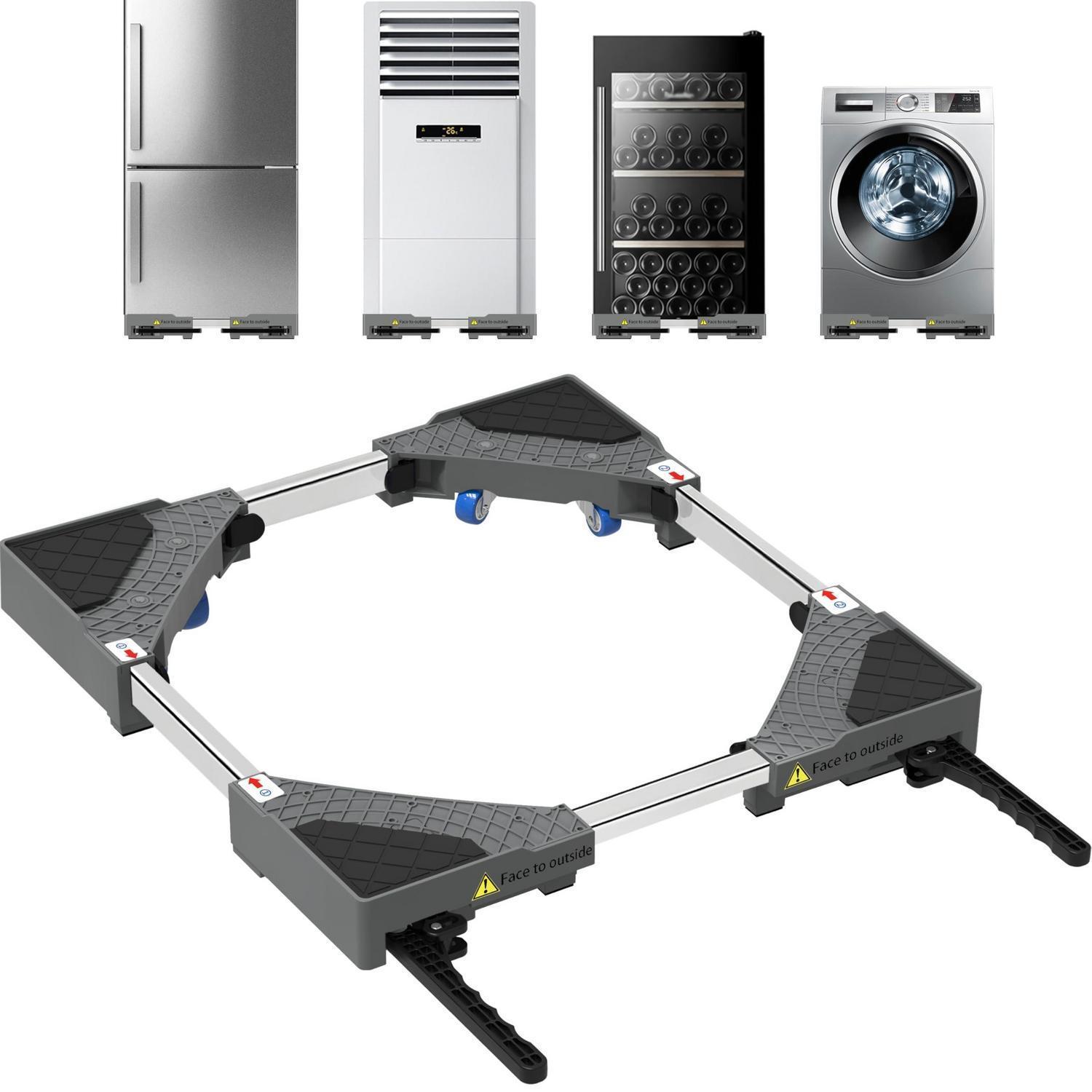 Verstellbarer Waschmaschinen Sockel Mit 360° Rollen & Bremse