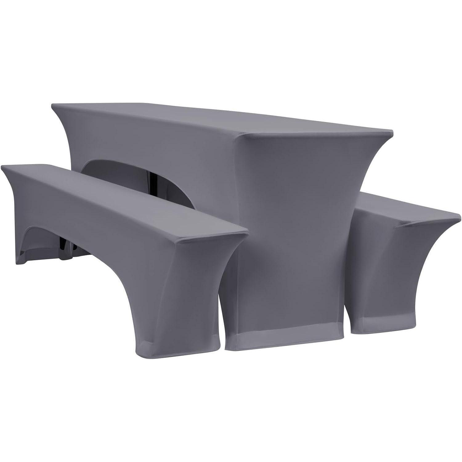 Bierzeltgarnitur Hussen 3er-set Hellgrau Für 220x70cm Tisch & Bänke