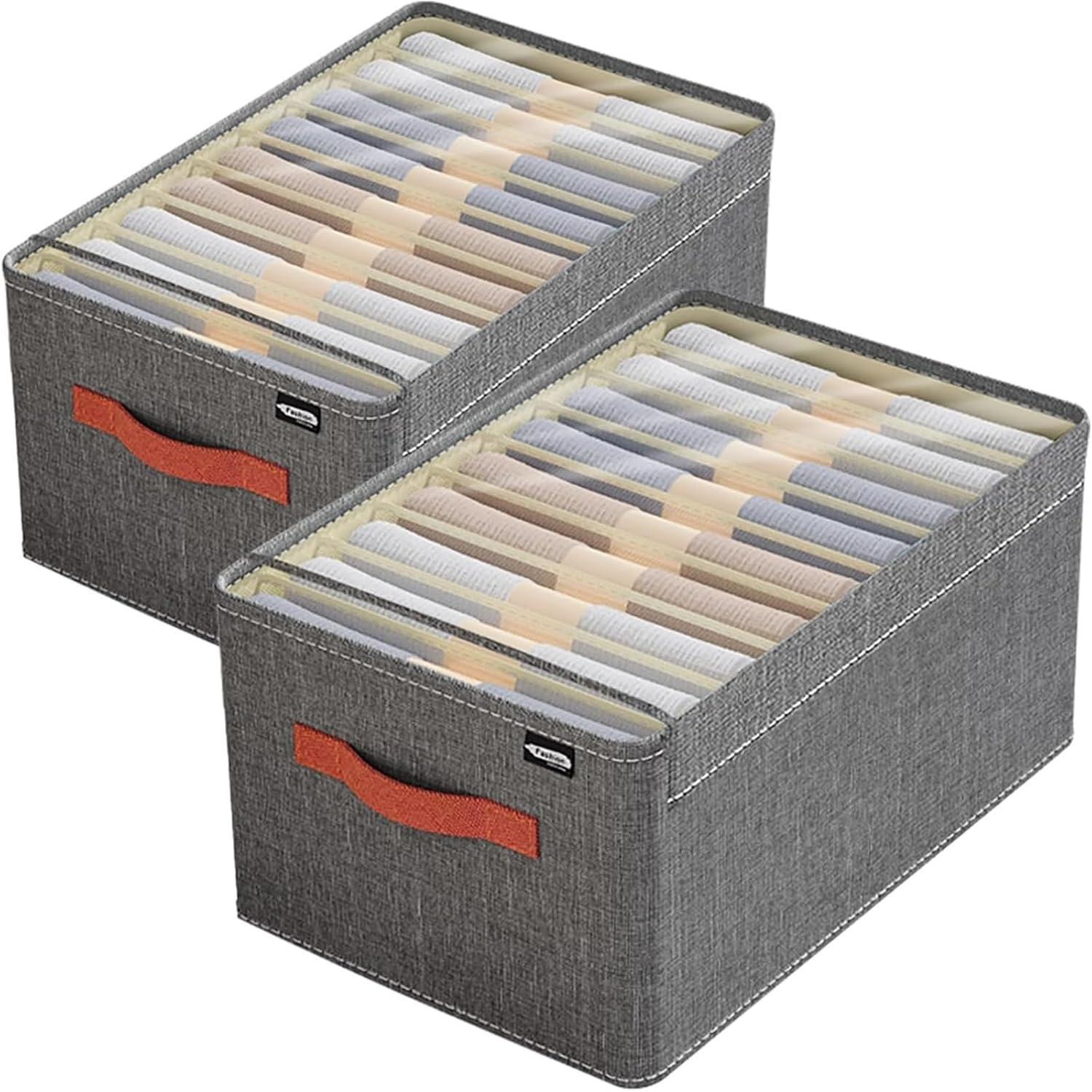 Kleiderschrank Organizer 2er Set Mit Deckel, 9 Fächer, Faltbar, Staubschutz