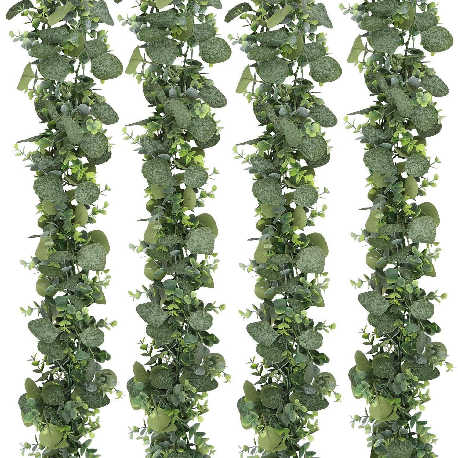 4x Künstliche Eukalyptus Girlande 175cm, Hängende Pflanzen Deko