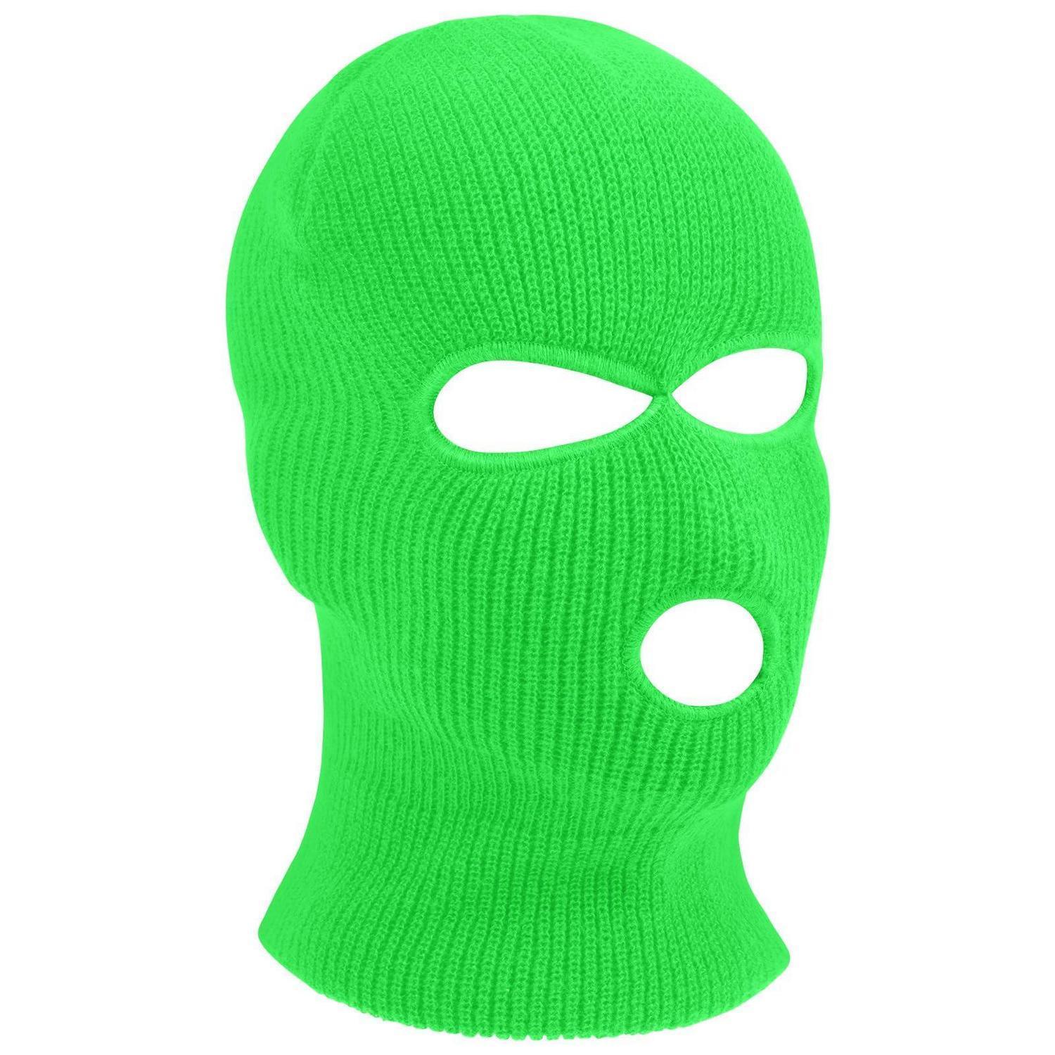 Sturmhaube 3-loch Strickmaske Für Motorrad & Outdoor, Unisex, Fluoreszierendes Grün