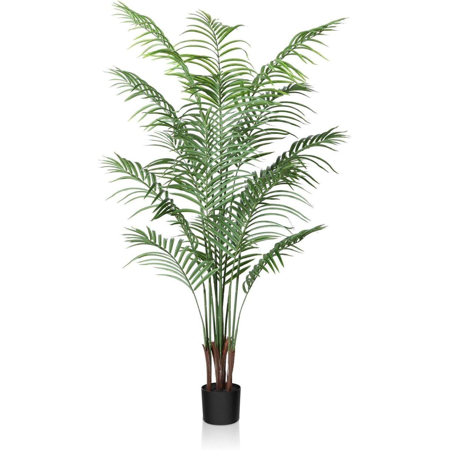 Künstliche Palme 150cm Im Topf, Naturgetreue Kunstpflanze Für Wohnzimmer & Büro