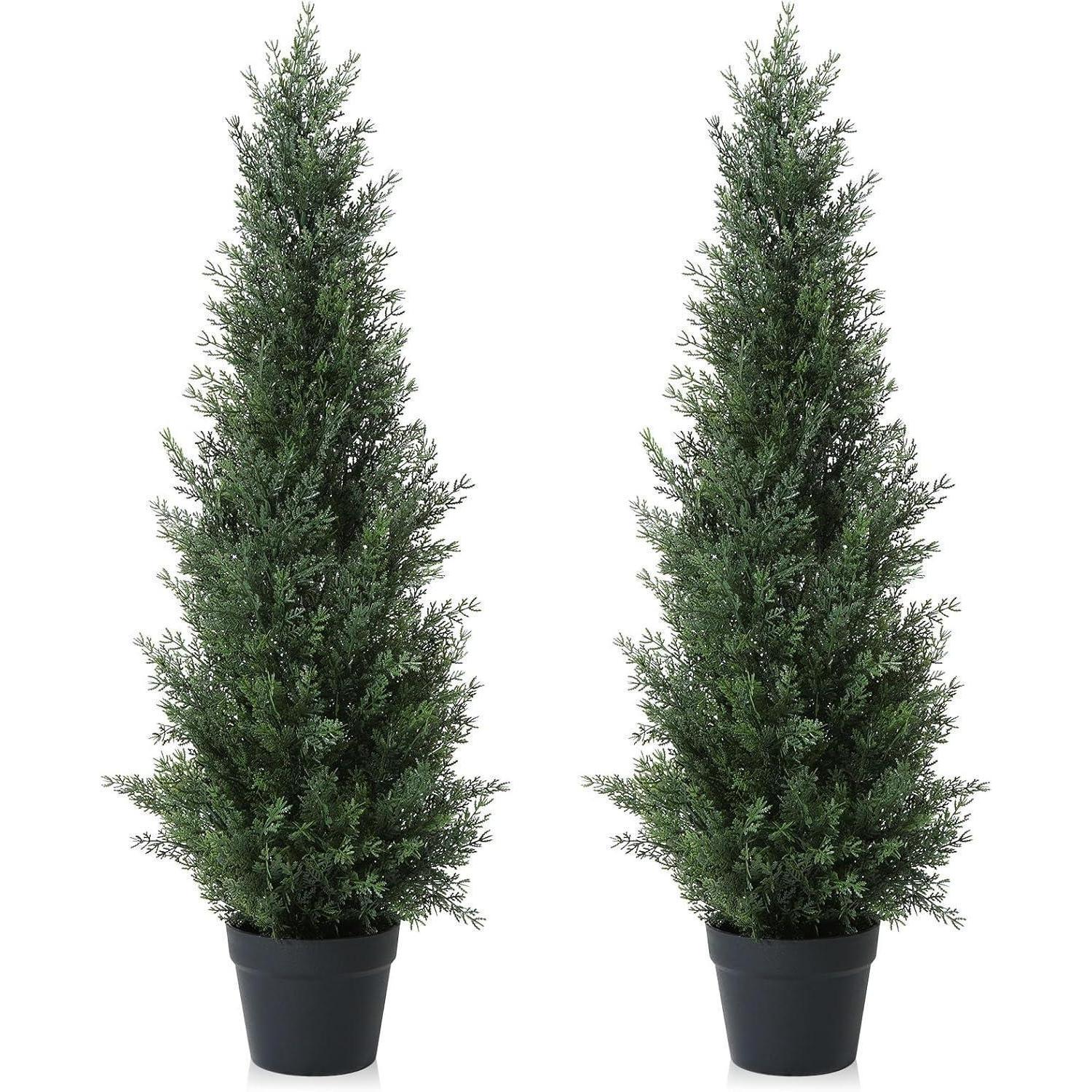 Künstlicher Zedernbaum 95 Cm Im Topf, 2er-set, Für Außenbereich