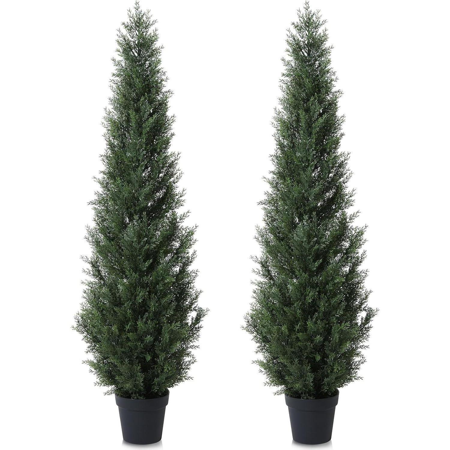 Künstlicher Zedernbaum 155 Cm Im Topf, 2er-set, Für Außenbereich