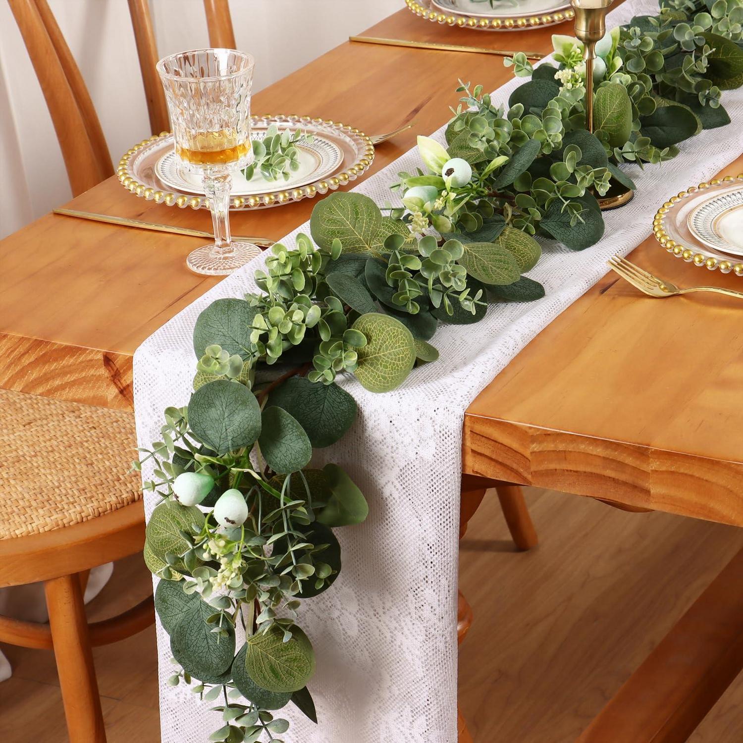 Künstliche Eukalyptus Girlande 1,8m Mit Beeren, Deko Für Hochzeit & Zuhause