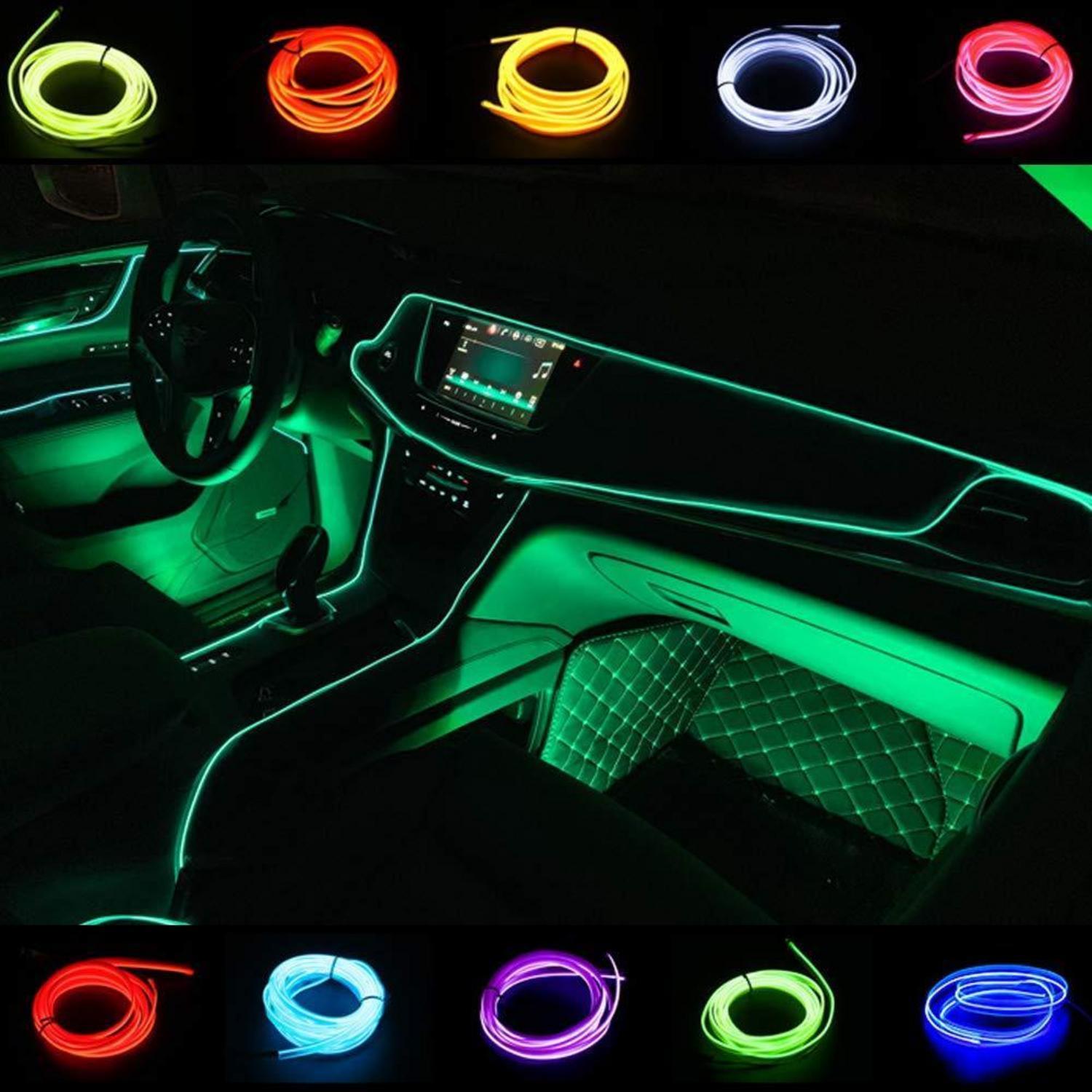 El-draht Neonlichtschlauch 2m Grün, Flexibel, Wasserdicht, Dc-12v Für Auto-innenbeleuchtung